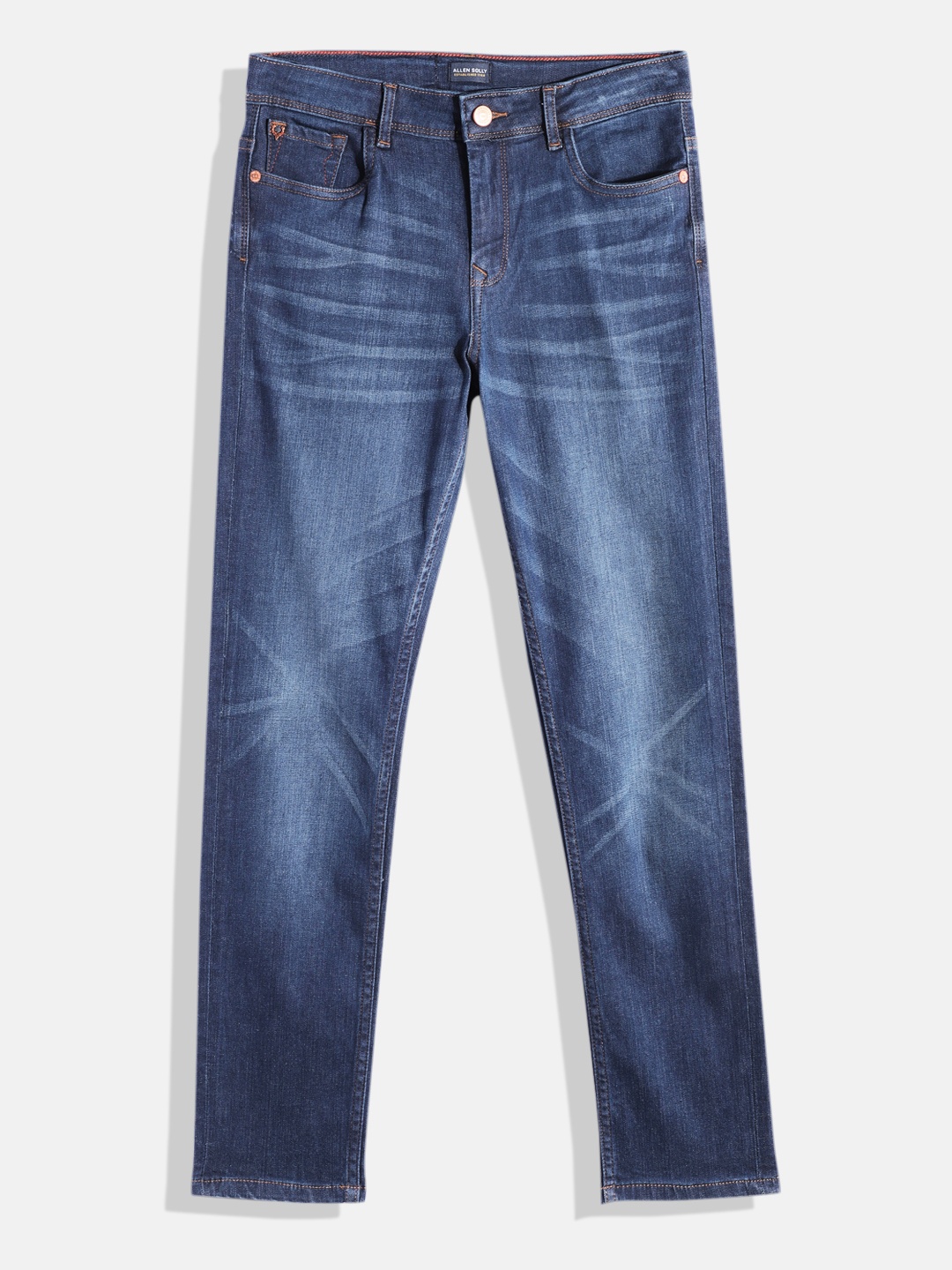 

Allen Solly Junior Boys Slim Fit Mid-Rise Light Fade Stretchable Jeans, Blue