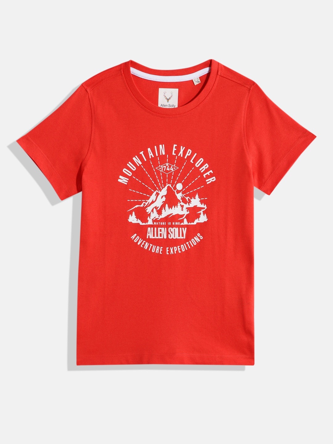 

Allen Solly Junior Boys Printed Pure Cotton T-shirt, Red