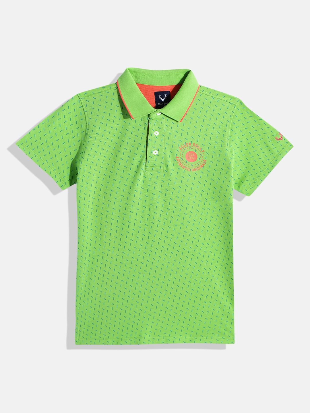 

Allen Solly Junior Boys Geometric Printed Polo Collar Pure Cotton T-shirt, White