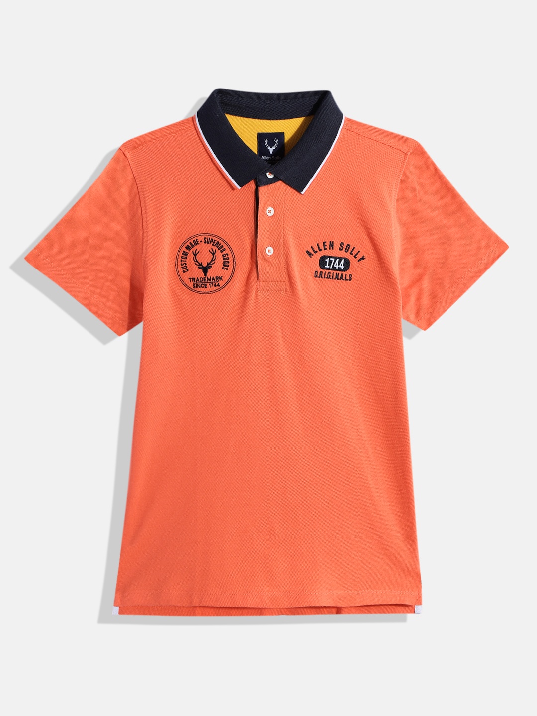

Allen Solly Junior Boys Polo Collar Pure Cotton T-shirt, Coral