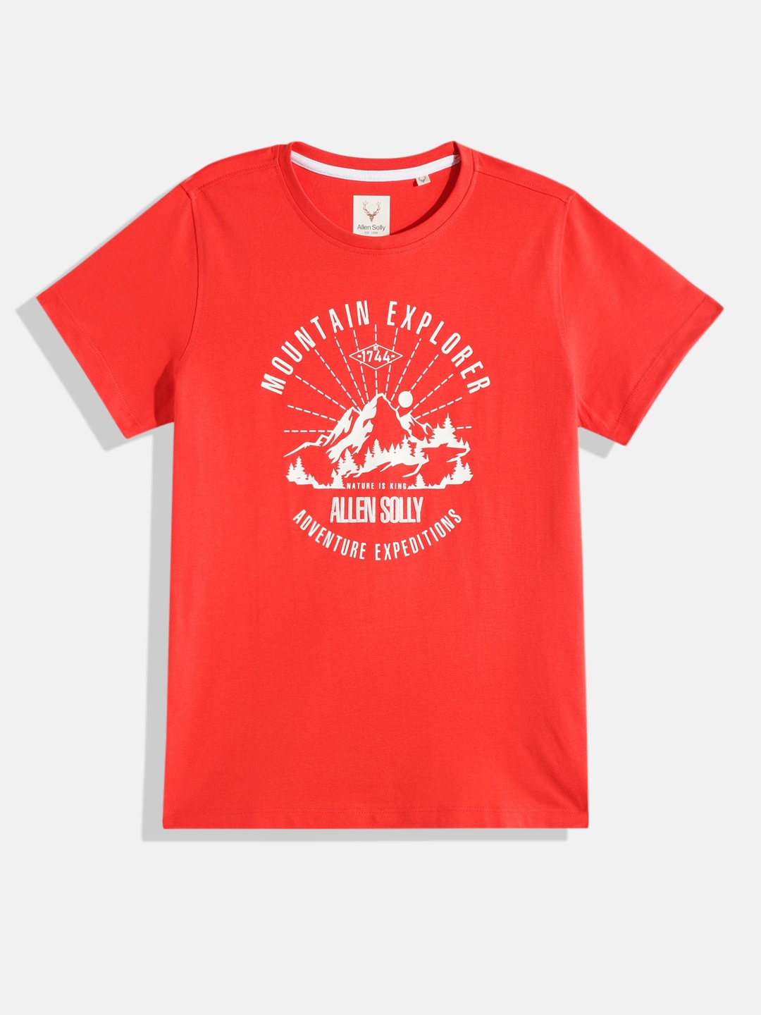 

Allen Solly Junior Boys Printed Pure Cotton T-shirt, Red