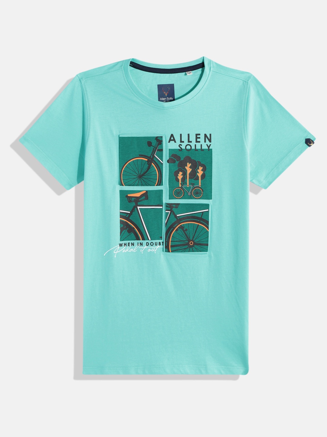 

Allen Solly Junior Boys Printed Pure Cotton T-shirt, Green