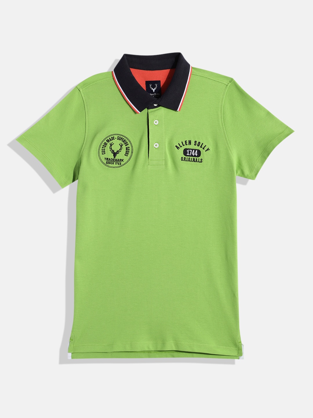 Allen Solly Junior Boys Polo Collar Pure Cotton T-shirt, Green