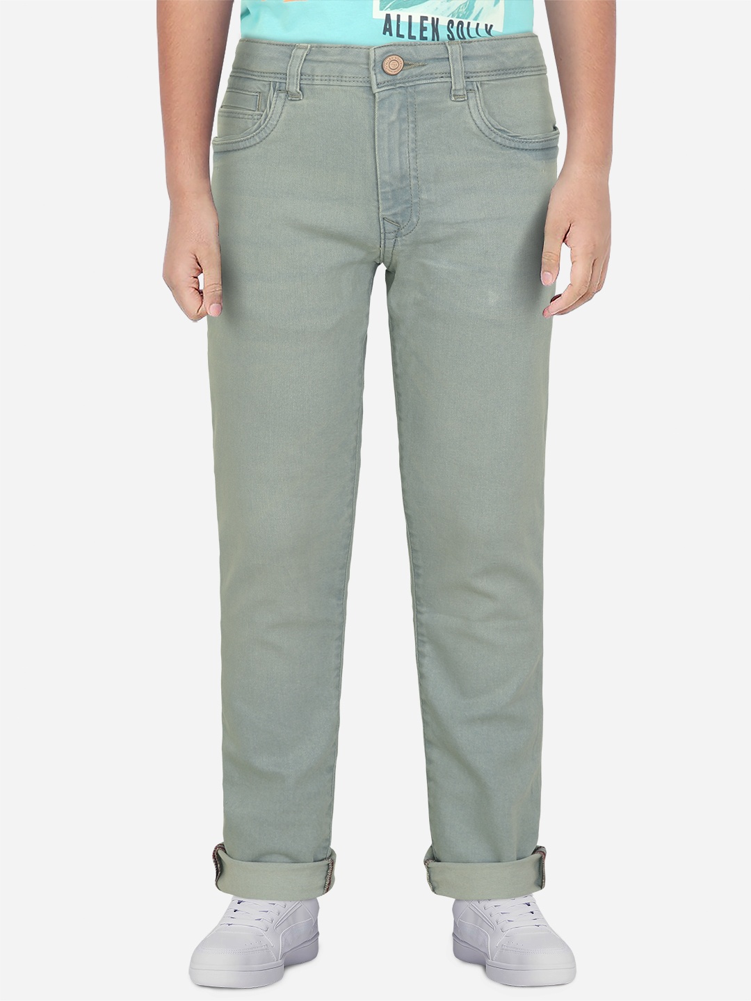 

Allen Solly Junior Boys Slim Fit Heavy Fade Stretchable Jeans, Blue