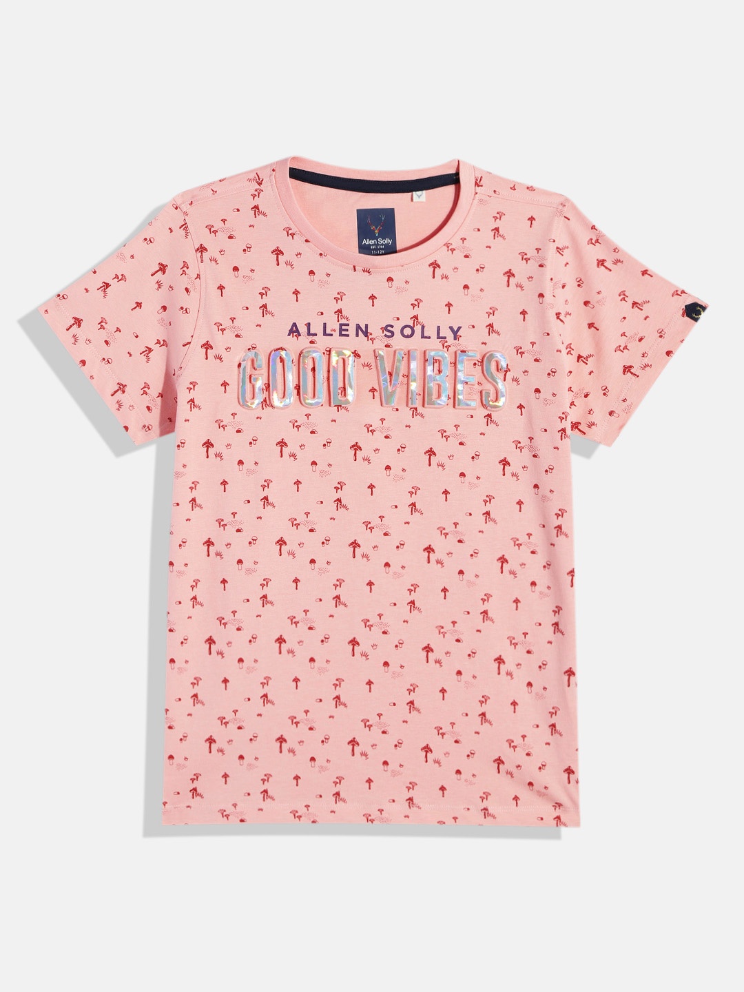

Allen Solly Junior Boys Printed Pure Cotton T-shirt, Peach