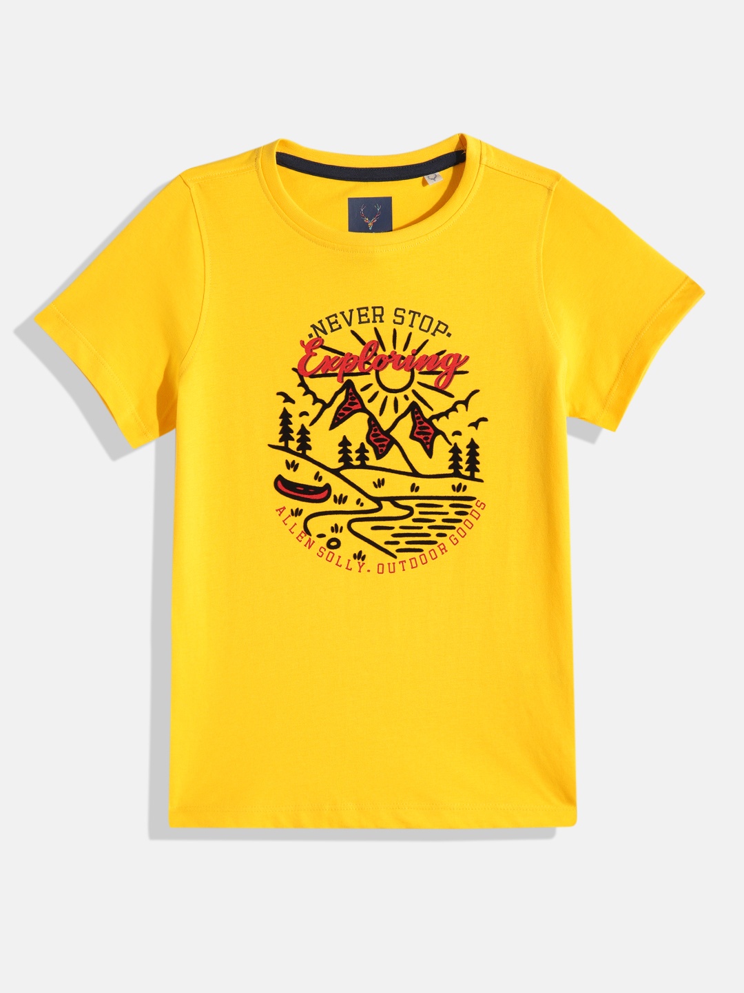 

Allen Solly Junior Boys Printed Pure Cotton T-shirt, Yellow