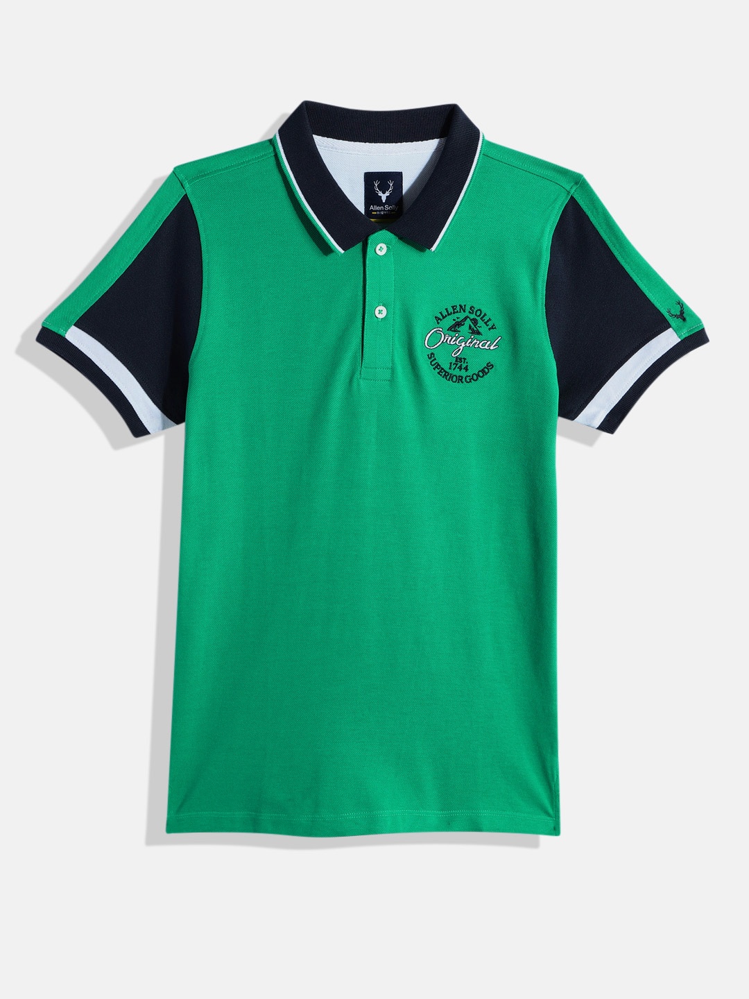

Allen Solly Junior Boys Polo Collar Pure Cotton T-shirt, Green