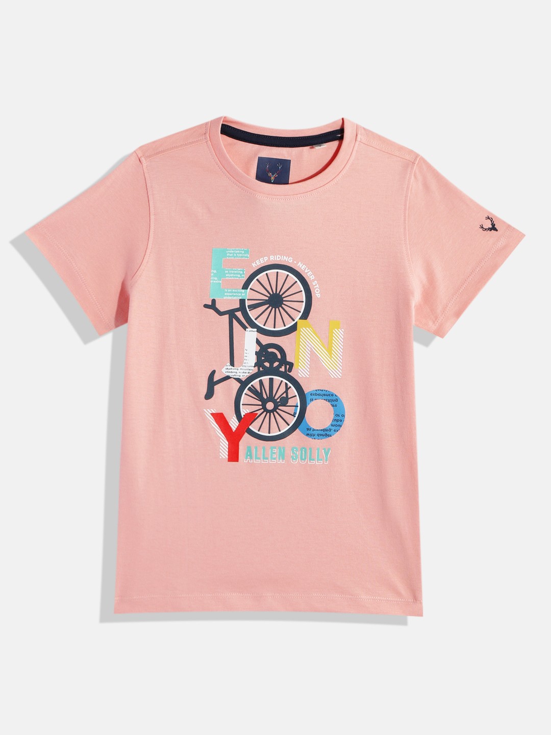 

Allen Solly Junior Boys Printed Cotton T-shirt, Peach