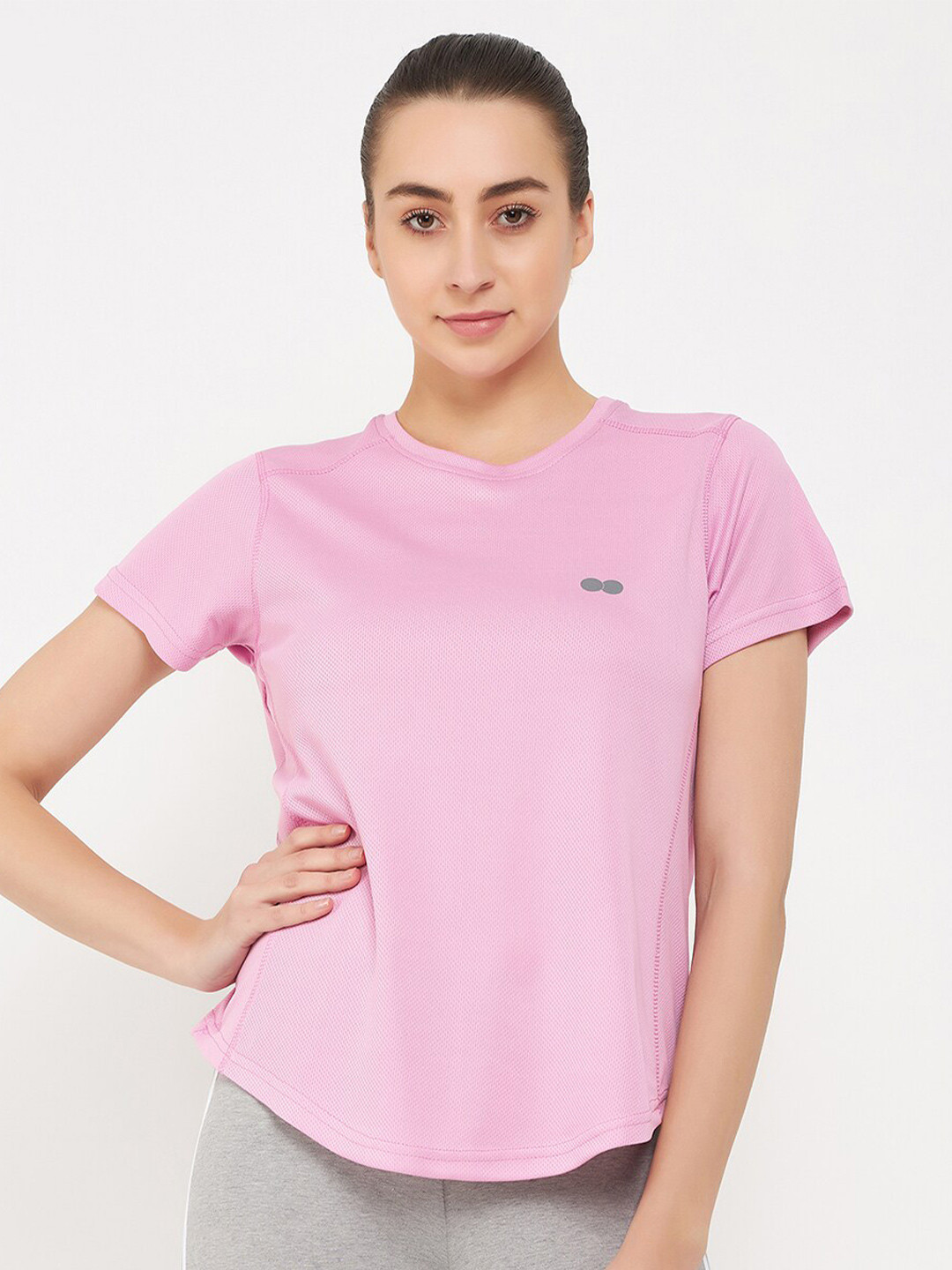 

Clovia Comfort-Fit Active T-shirt, Pink
