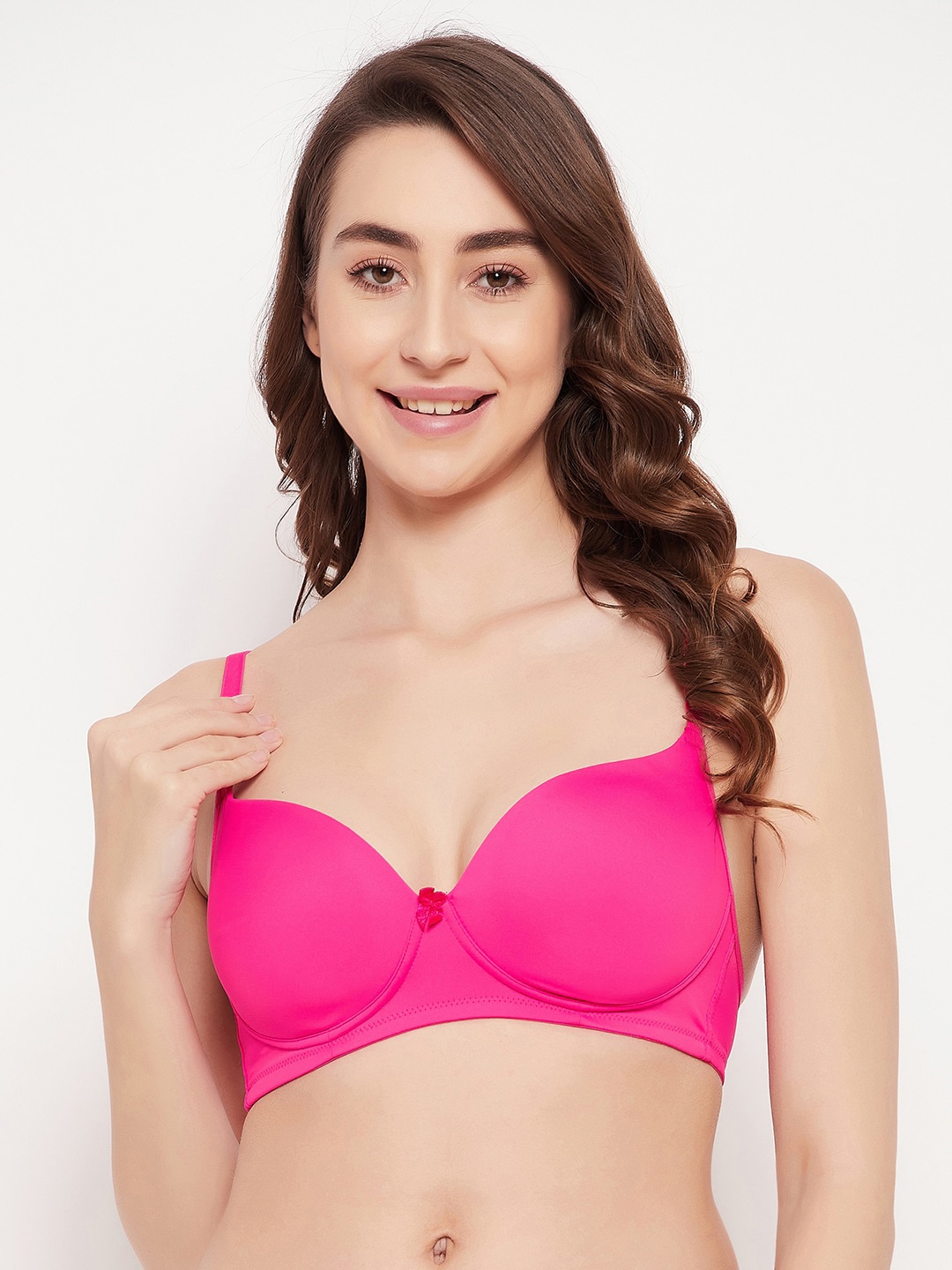 

Clovia Padded Non-Wired Full Cup Multiway T-shirt Bra, Pink