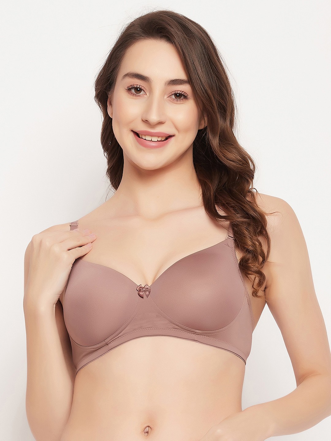 

Clovia Padded Non-Wired Full Cup Multiway T-shirt Bra, Brown