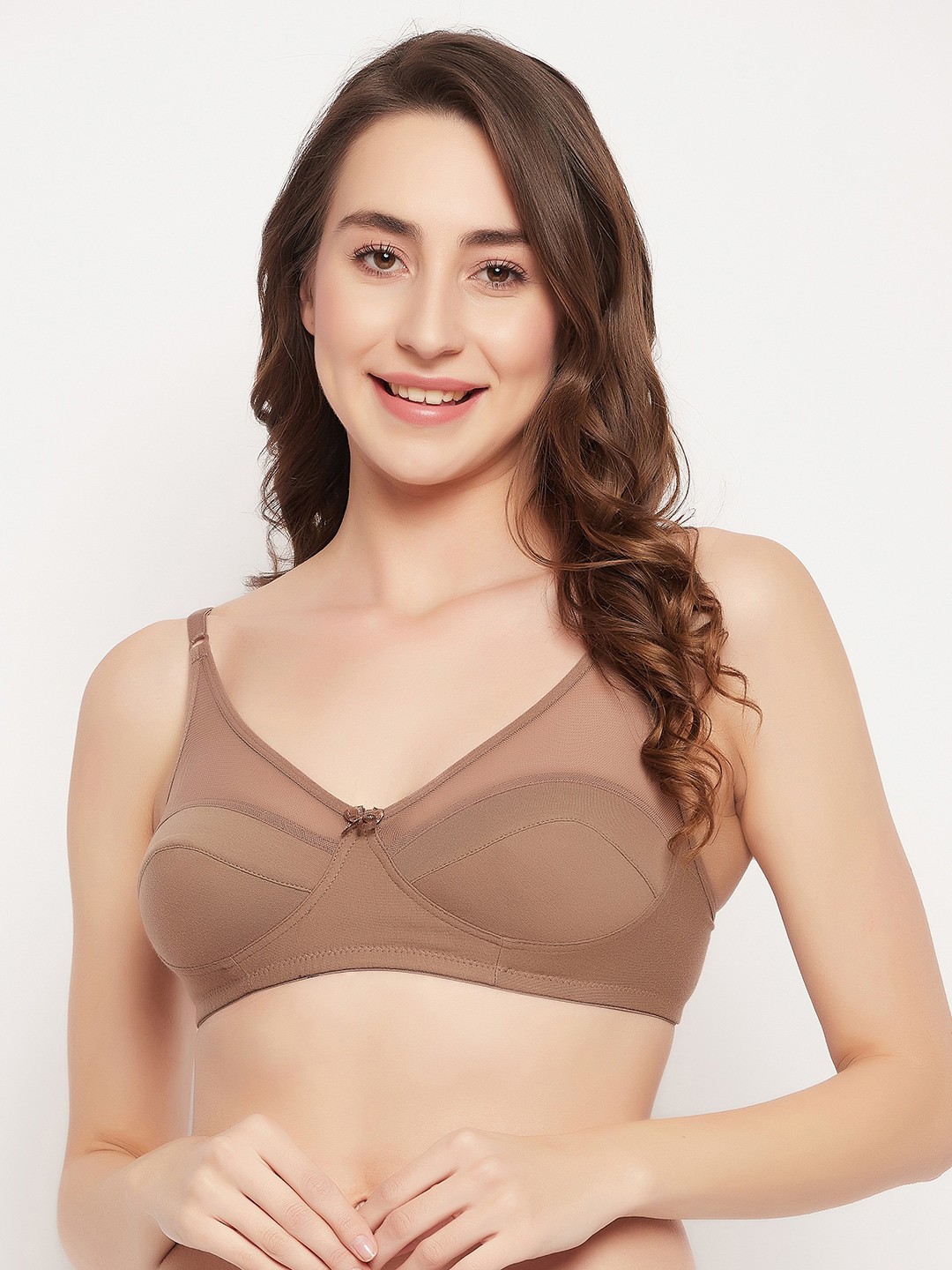 

Clovia Non-Padded Non-Wired Full Cup Cotton Bra BR1333A2432B, Beige