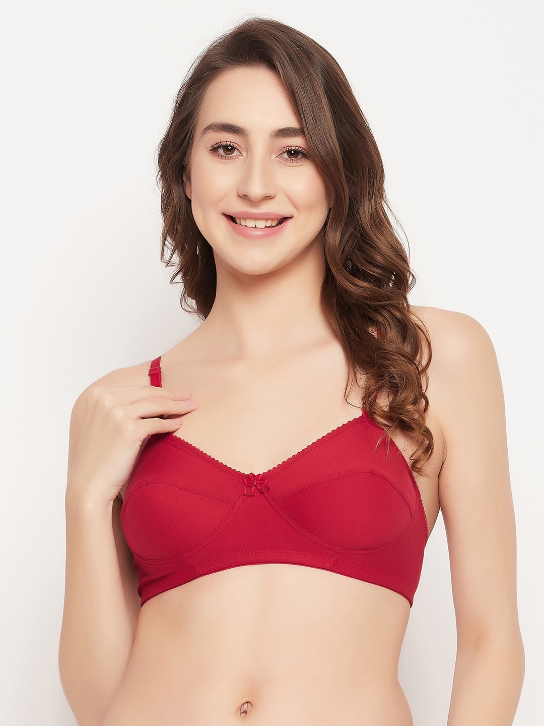 

Clovia Cotton Non-Padded Non-Wired Full Cup Multiway Strapless Balconette Bra, Maroon