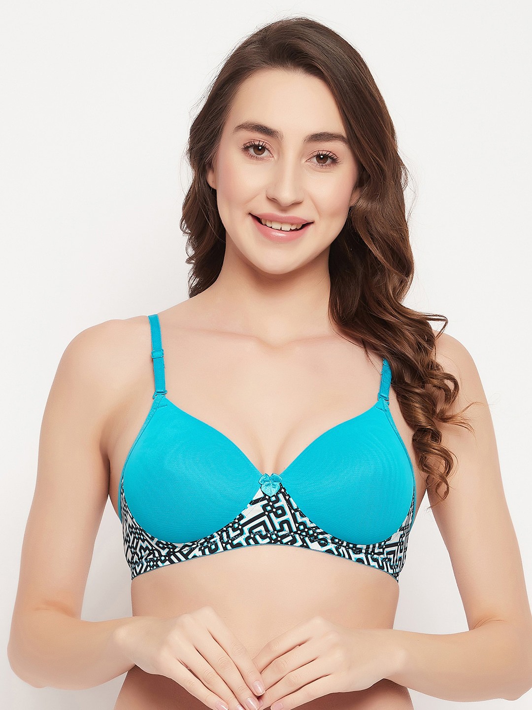 

Clovia Lightly Padded T-Shirt Bra, Turquoise blue