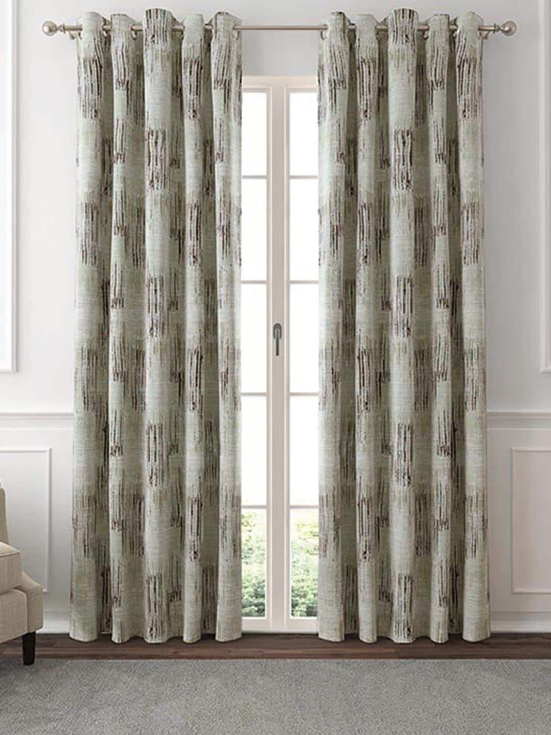 

GM Manarola Brown 2 Pieces Abstract Room Darkening Door Curtain