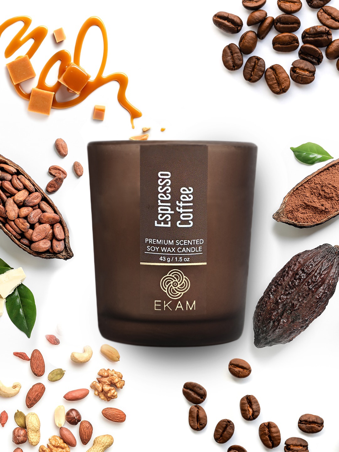 

Ekam Coffee Brown 6 Pieces Espresso Coffee Scented Soya Wax Candle Jars
