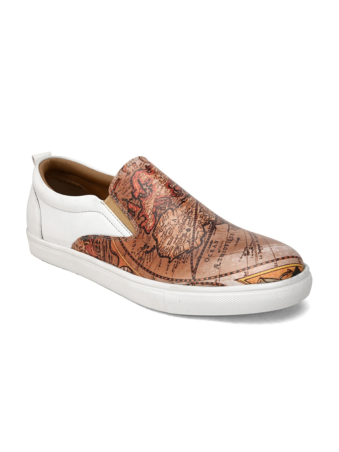 

San Frissco Men Printed Lightweight Slip-On Sneakers, White