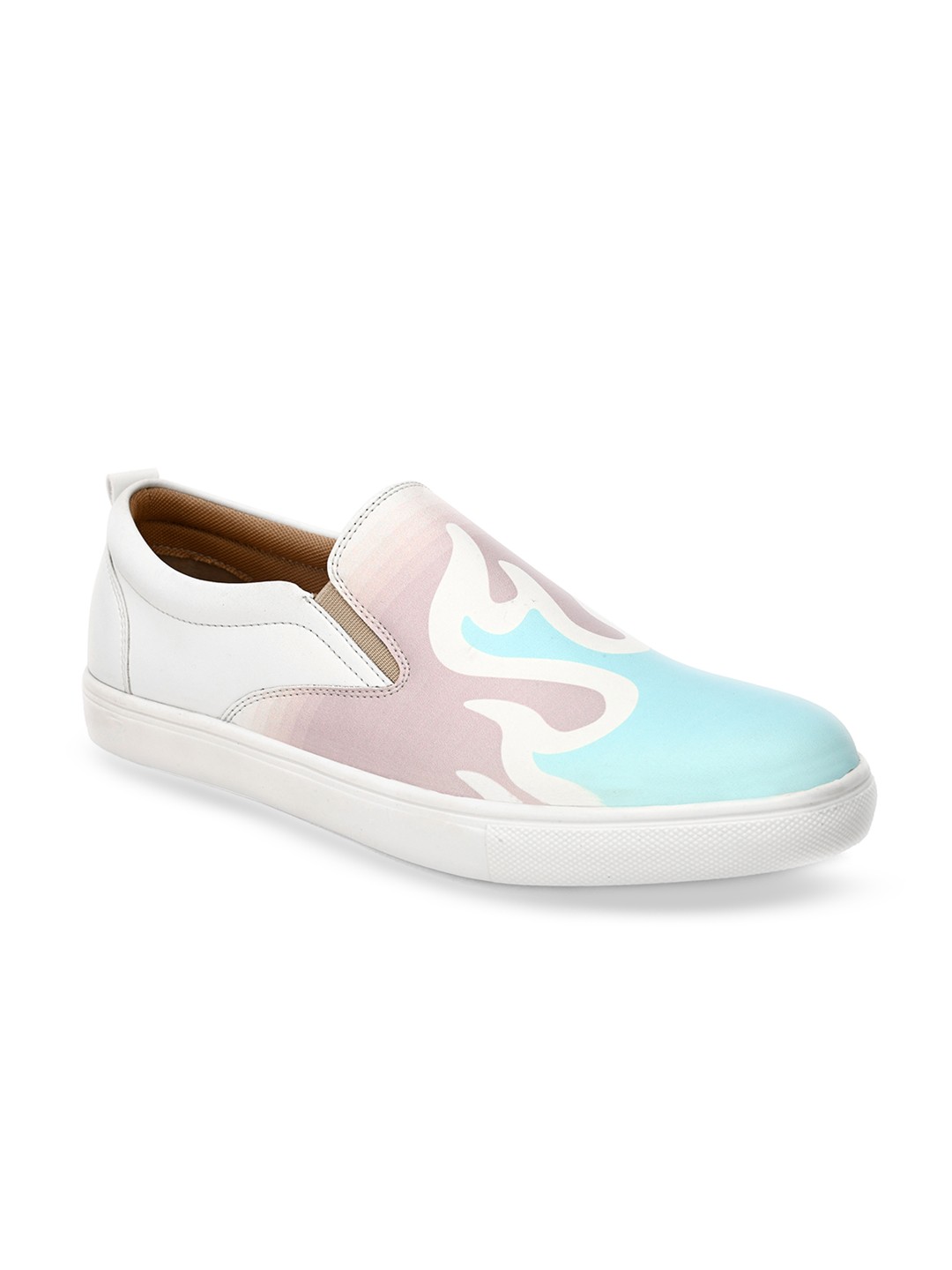 

San Frissco Men Printed Lightweight Slip-On Sneakers, White