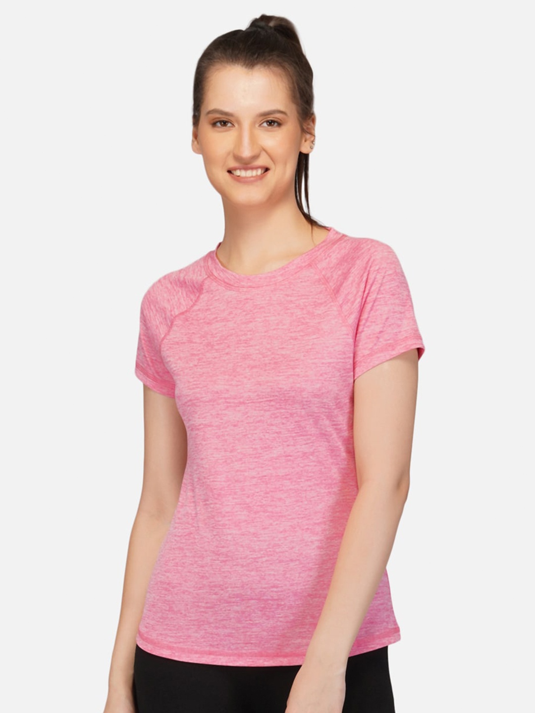 

IMPERATIVE Round Neck Raglan sleeves T-shirt, Pink
