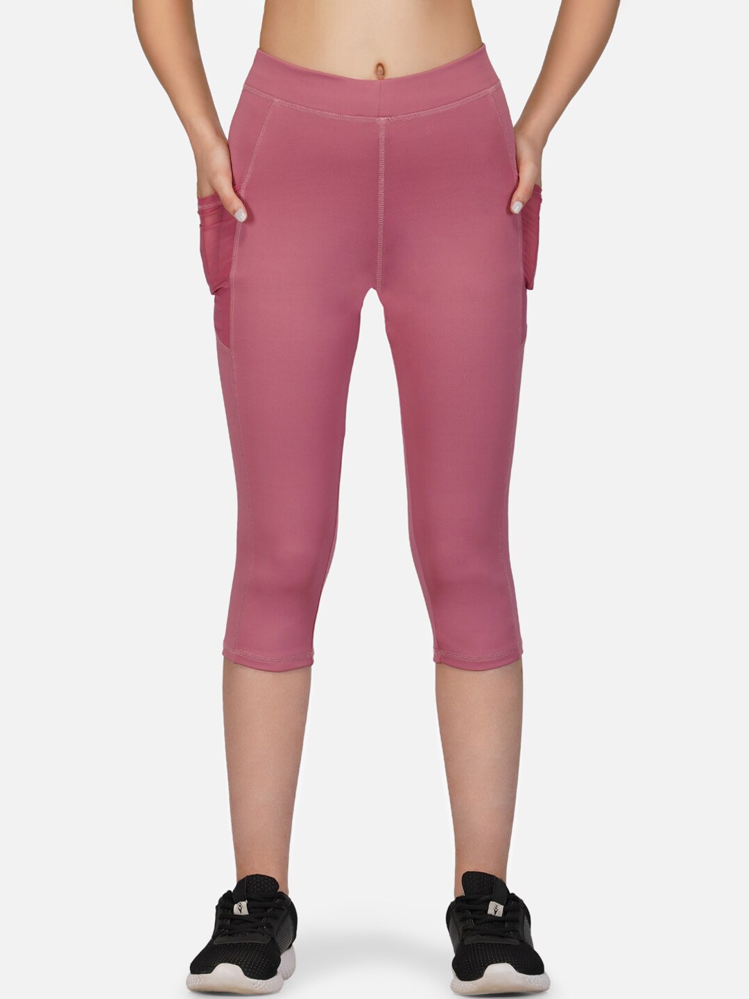 

IMPERATIVE Women Slim-Fit Running Sports Tights, Pink