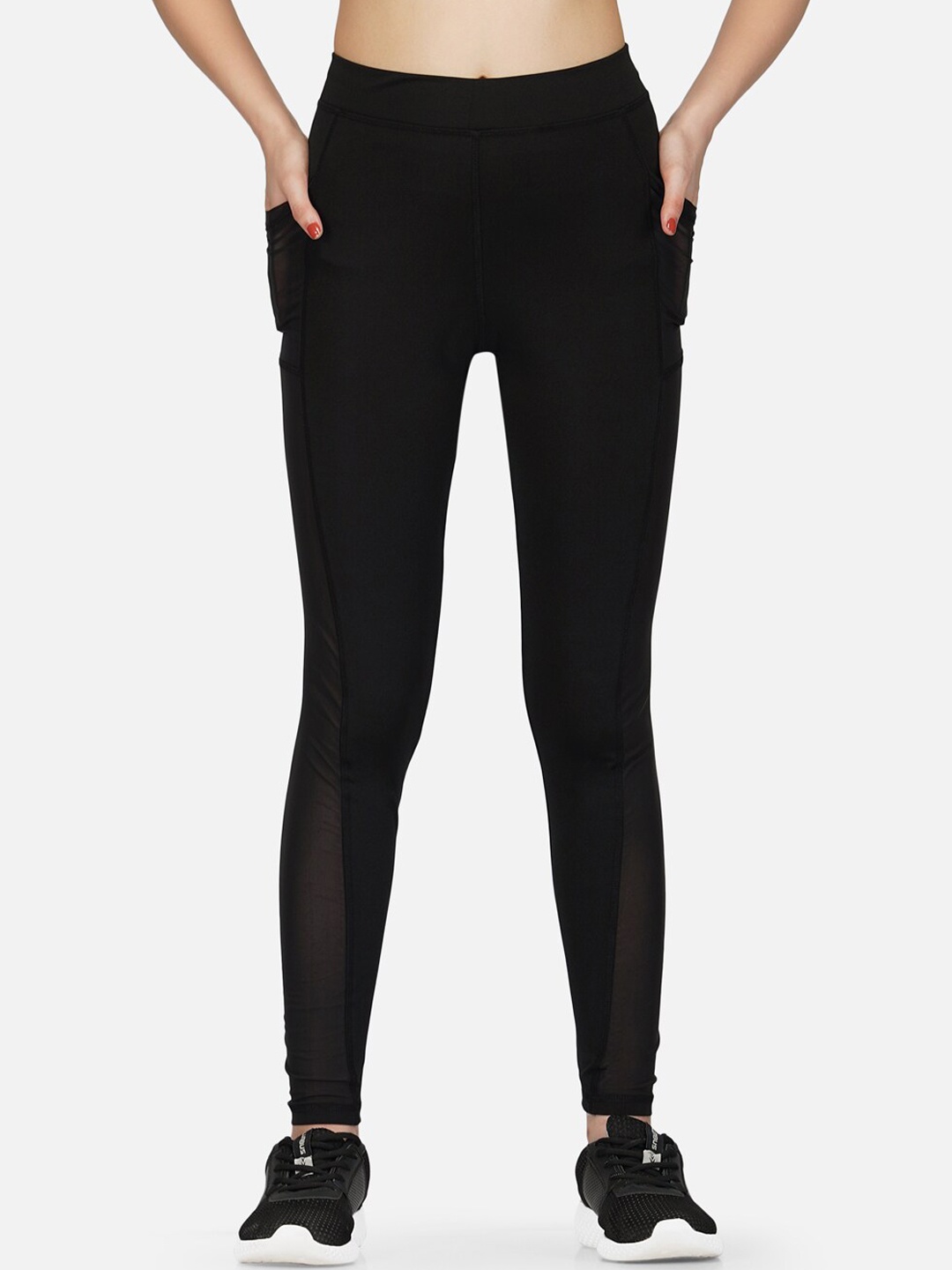 

IMPERATIVE Women Slim-Fit Ankle Length Running Sports Tights, Black