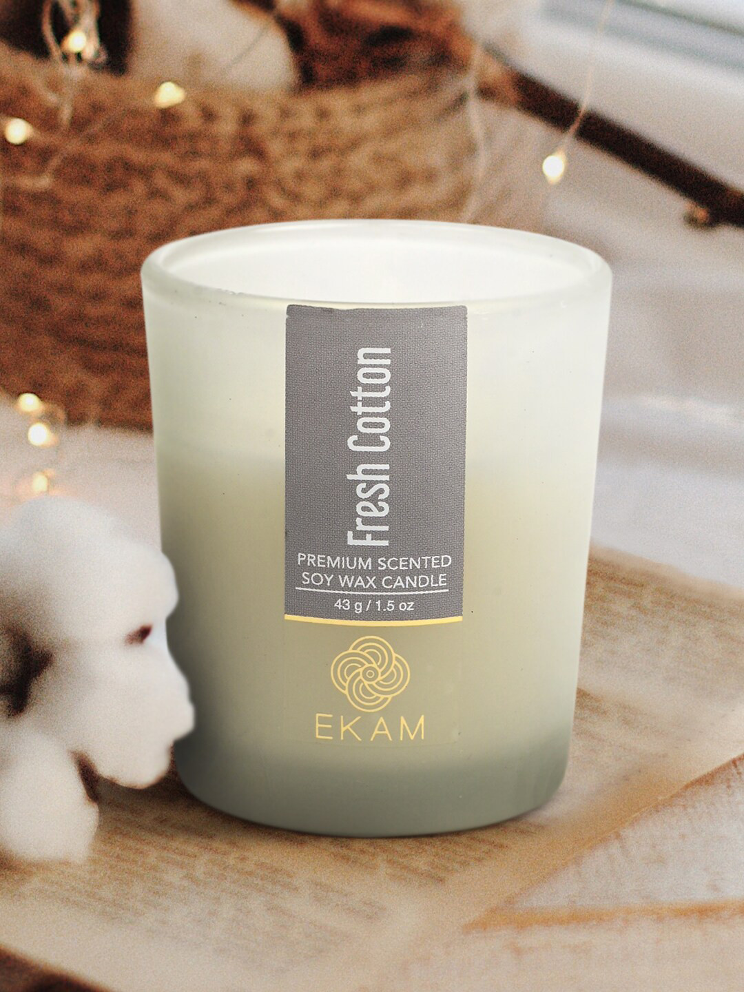 

Ekam Grey 9 Pieces Fresh Cotton Scented Soya Wax Candle Jars