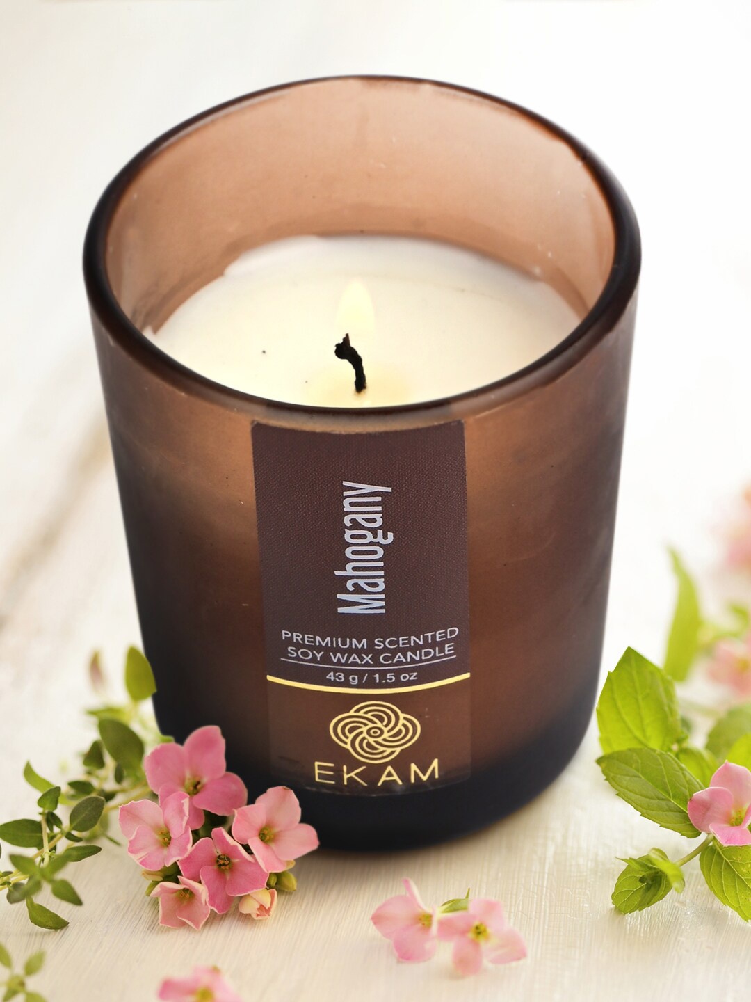 

Ekam Brown 9 Pieces Mahogany Fragrance Scented Candle Jars