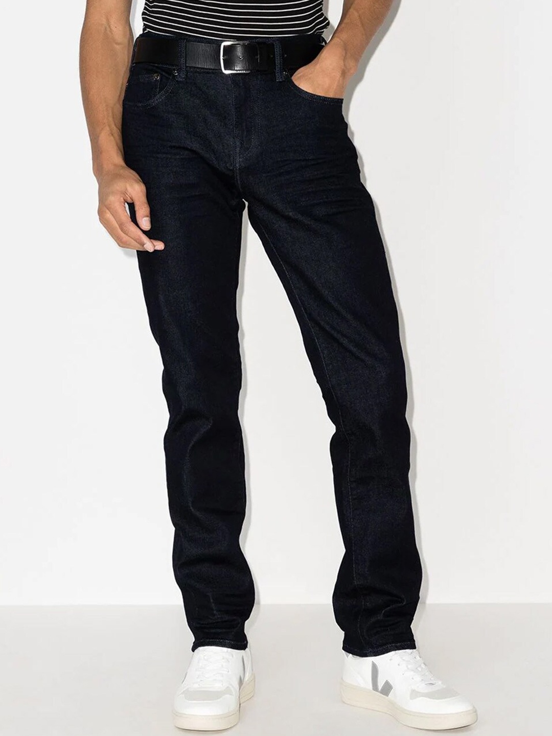 

True Religion Men HS Rocco Mid Rise Skinny Fit Clean Look Jeans, Navy blue
