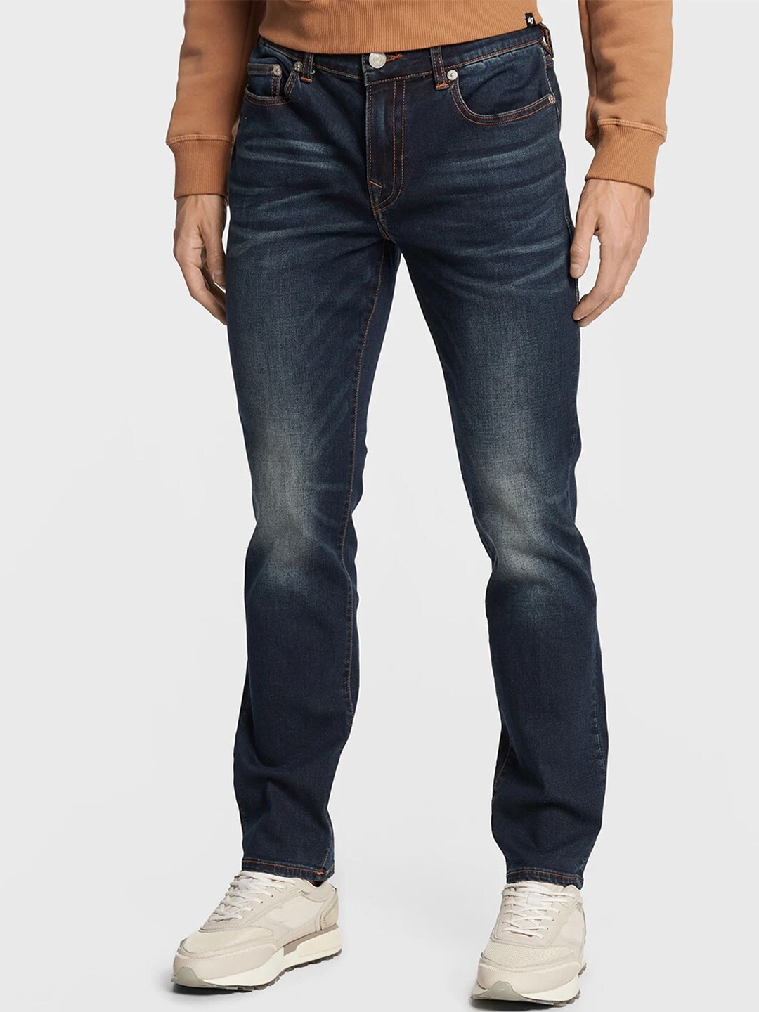 

True Religion Men SN Rocco Skinny Fit Clean Look Heavy Fade Jeans, Blue