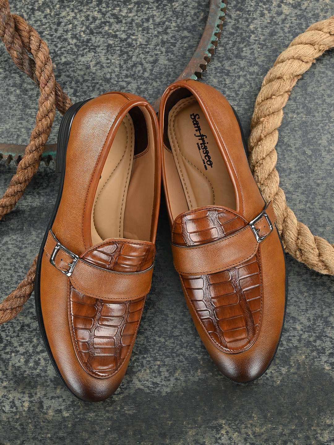 

San Frissco Men Formal Slip On Shoes, Tan