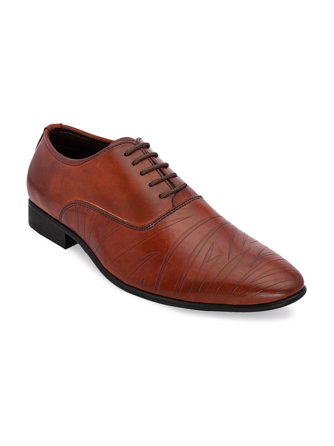 

San Frissco Men Textured Formal Oxfords, Maroon