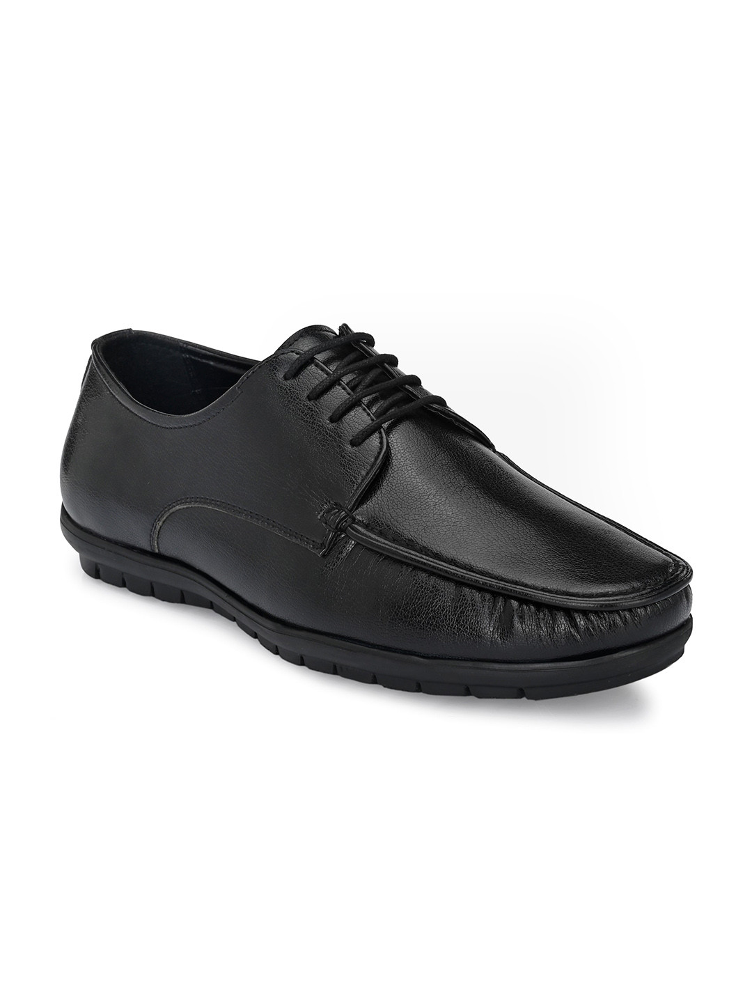 

San Frissco Men Textured Square Toe Formal Loafers, Black