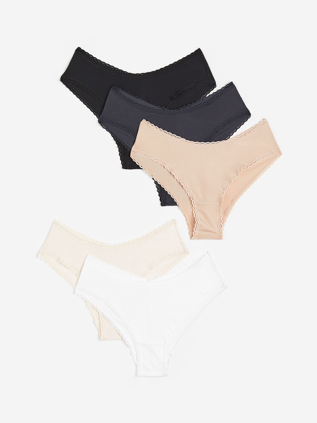 

H&M 5-Pack Light Shaping Hipster Briefs, Beige