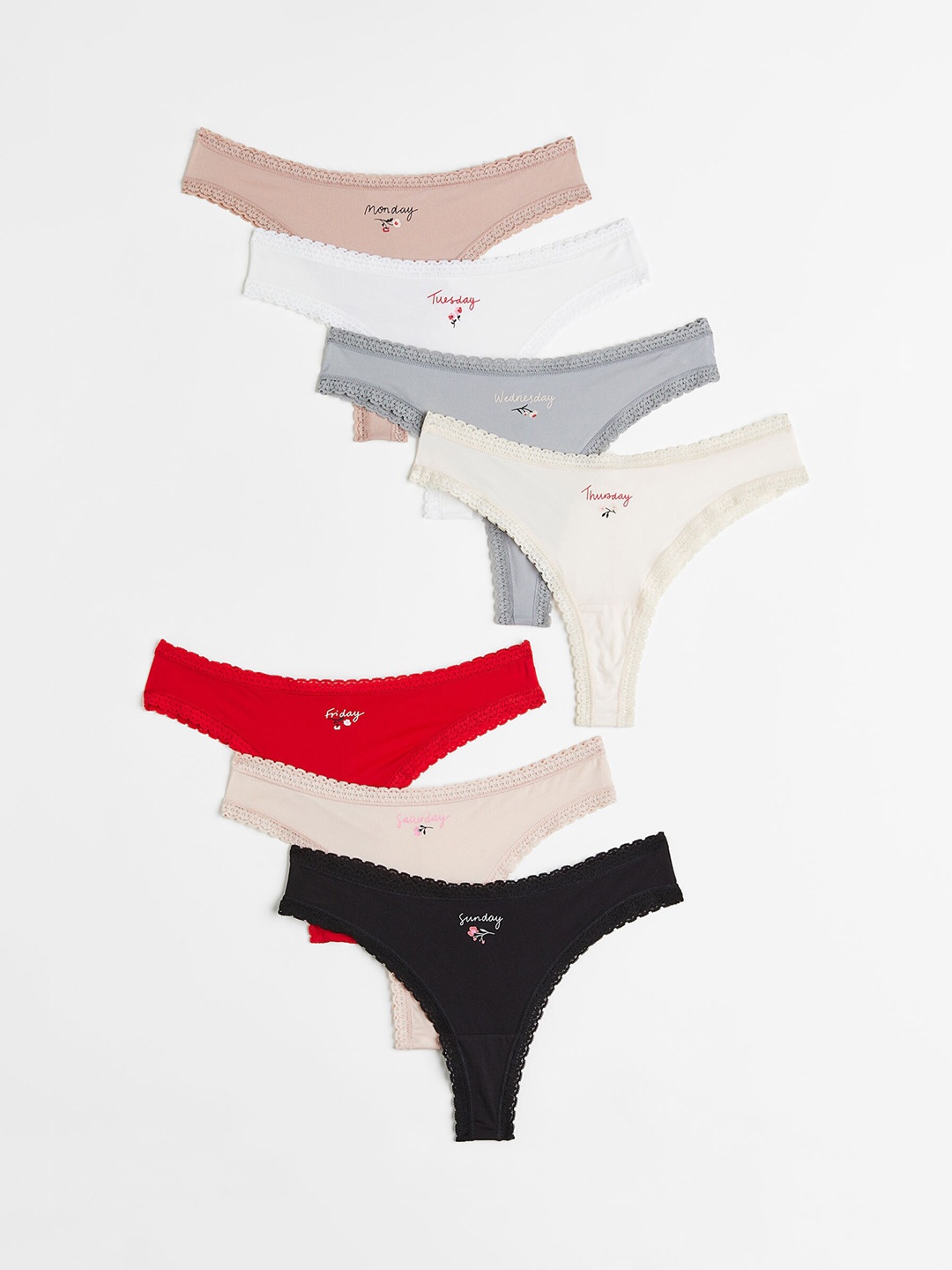 

H&M 7-Pack Jersey Brazilian Briefs 1096331001, Black