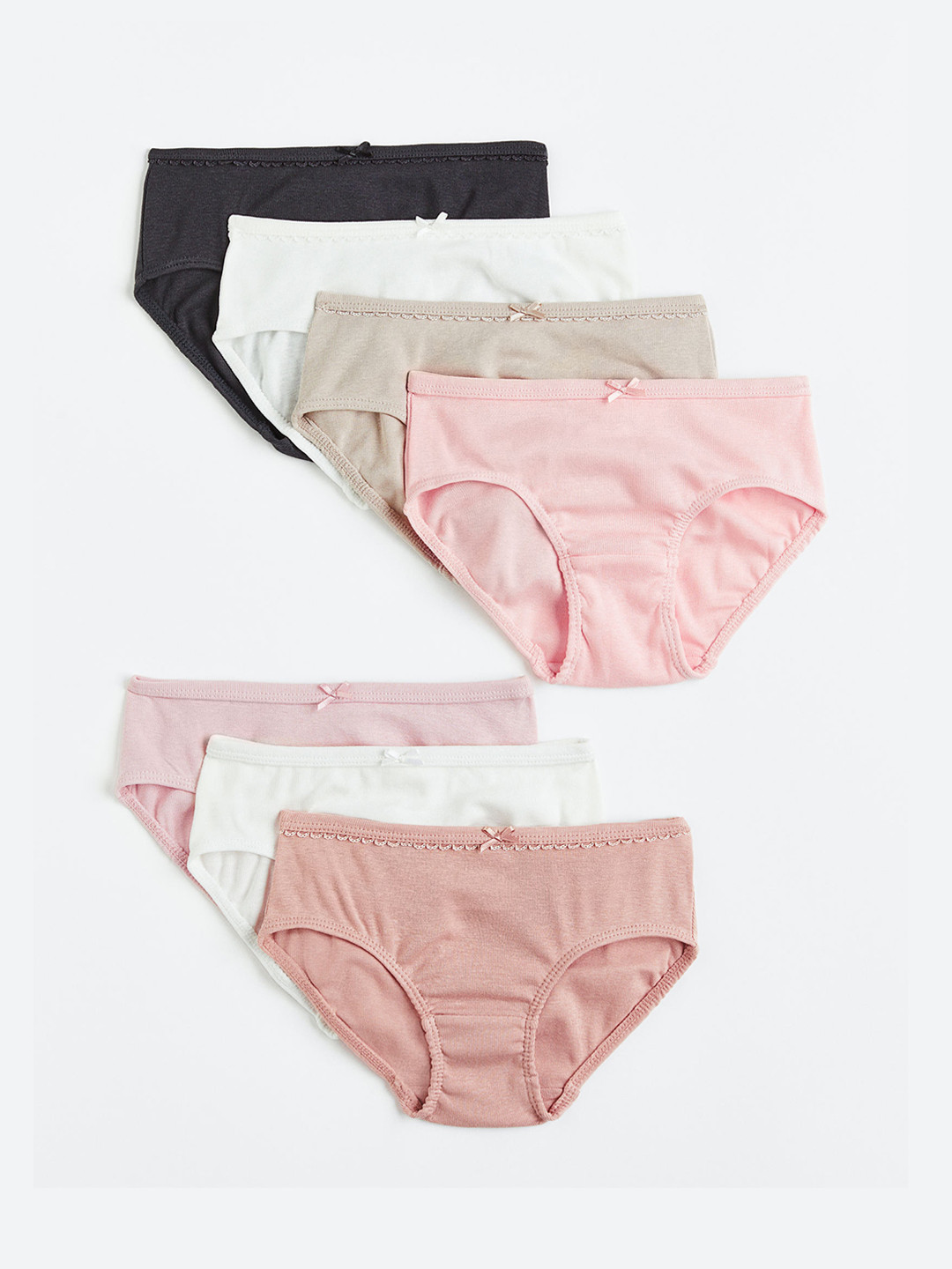 

H&M Girls 7-Pack Cotton Briefs 0530235063, Beige