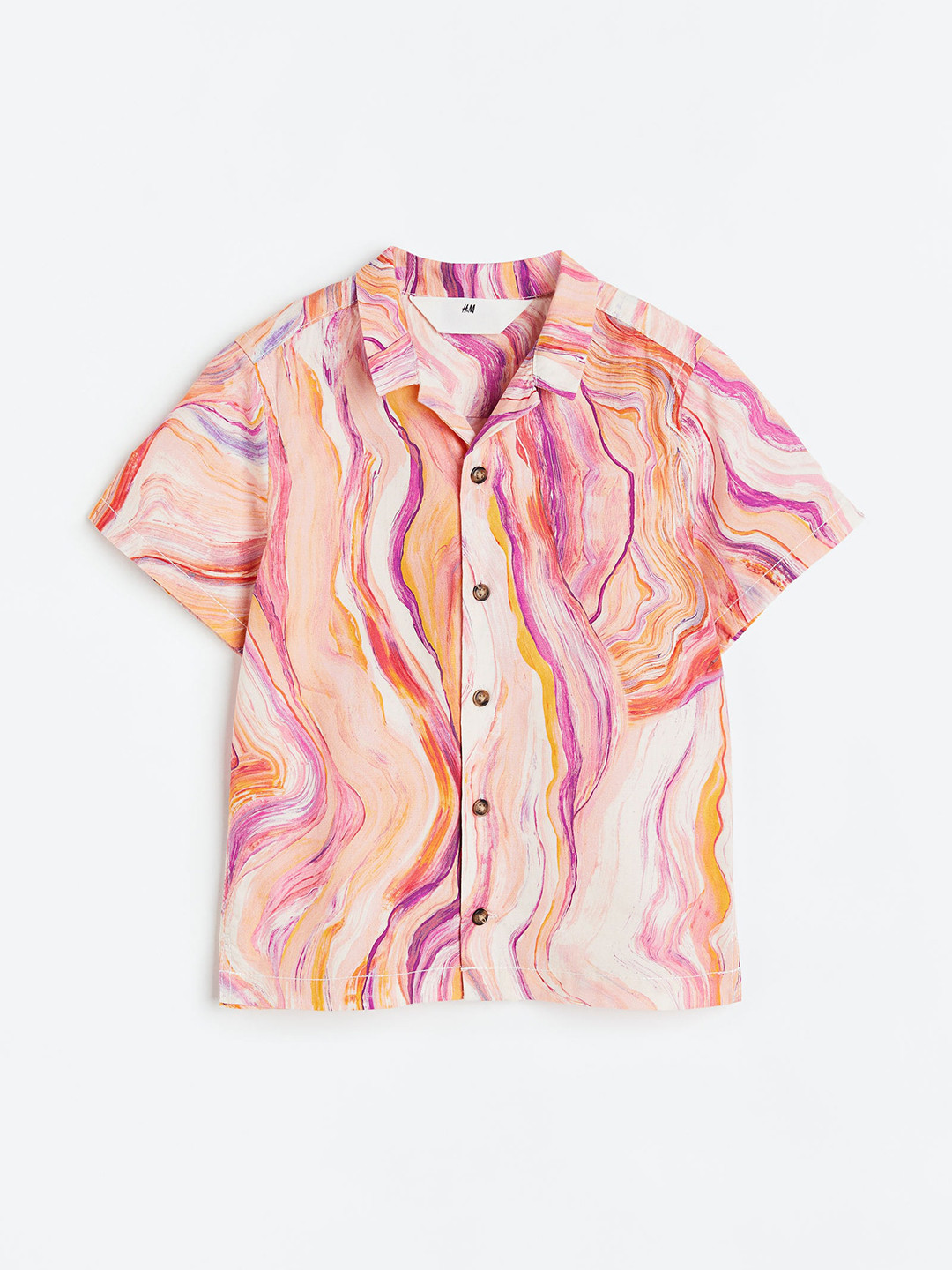

H&M Boys Patterned Resort Shirt, Pink