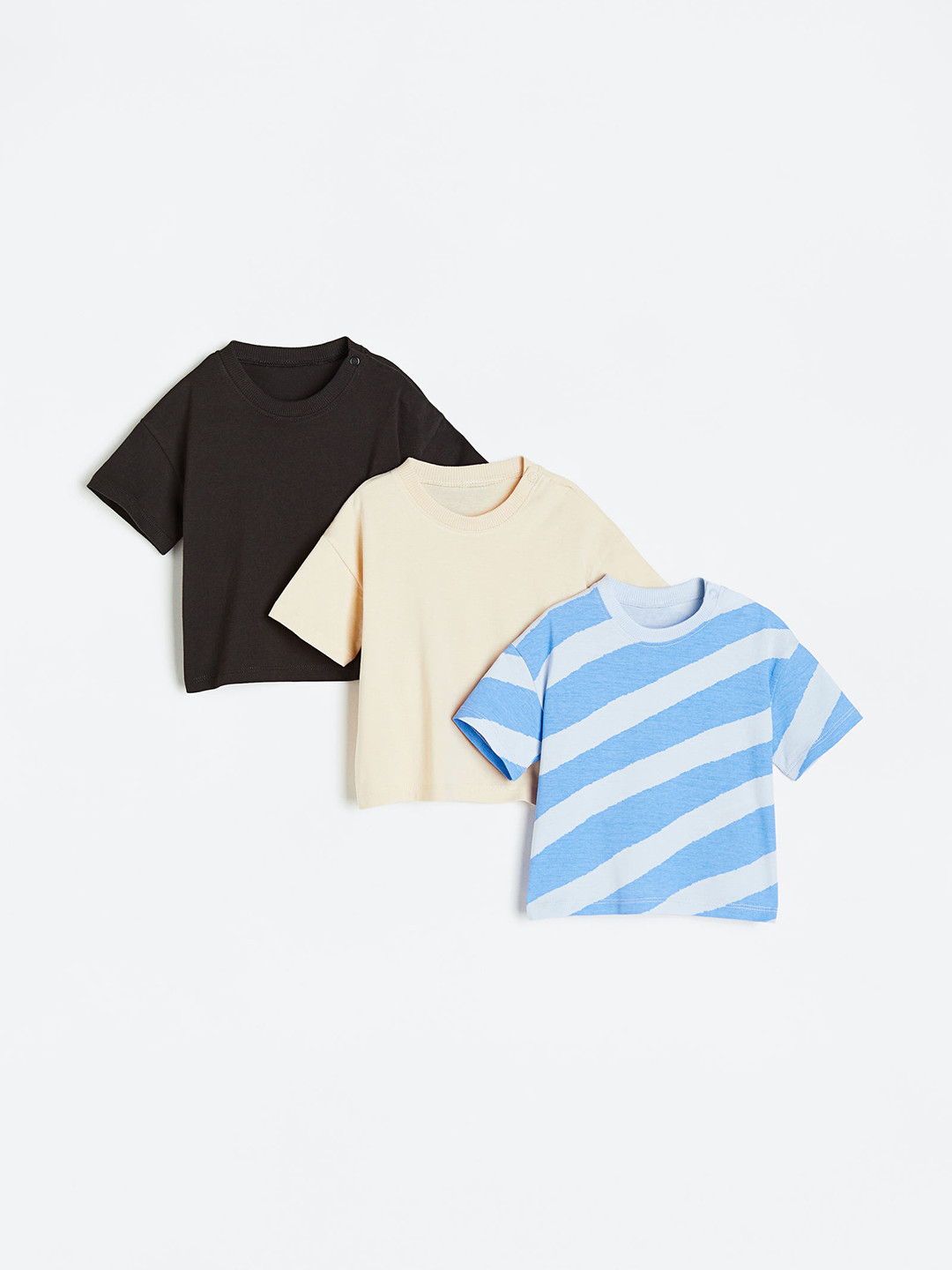 

H&M Boys 3-Pack Cotton T-shirts, Beige