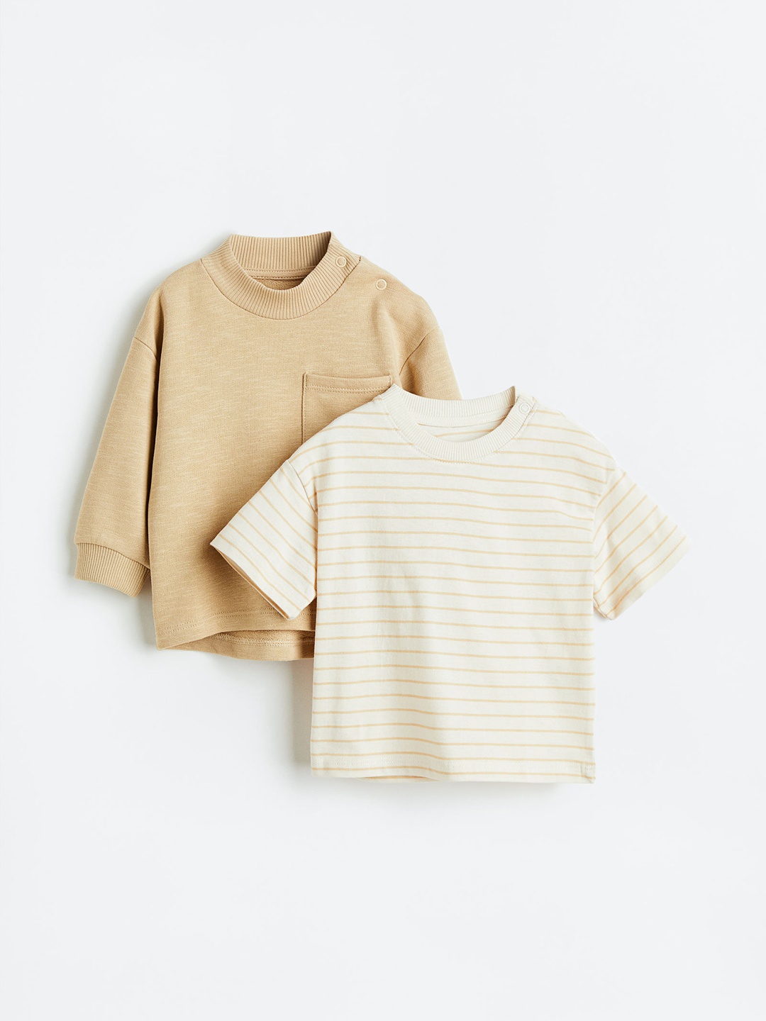 

H&M Boys 2-Piece Cotton Set, Beige