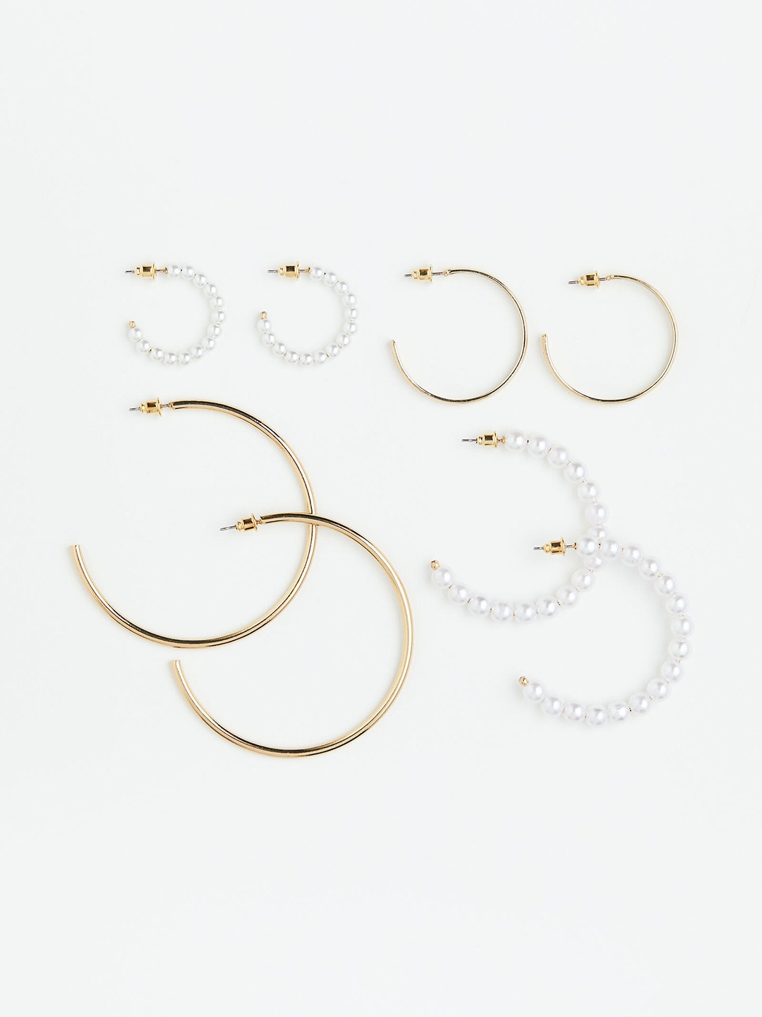 

H&M Women 4 Pairs Hoop Earrings, White
