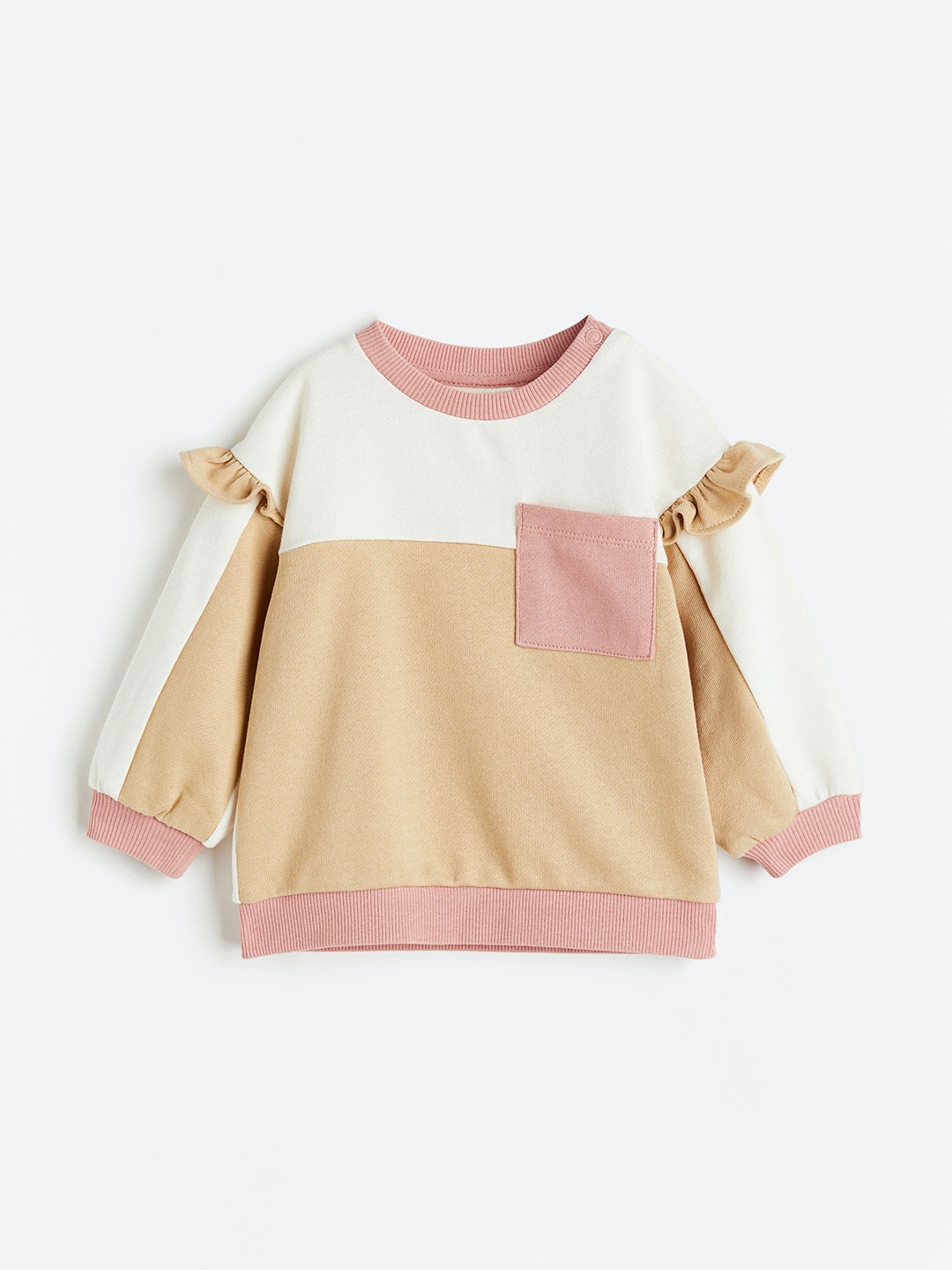 

H&M Girls Cotton Sweatshirt, Beige