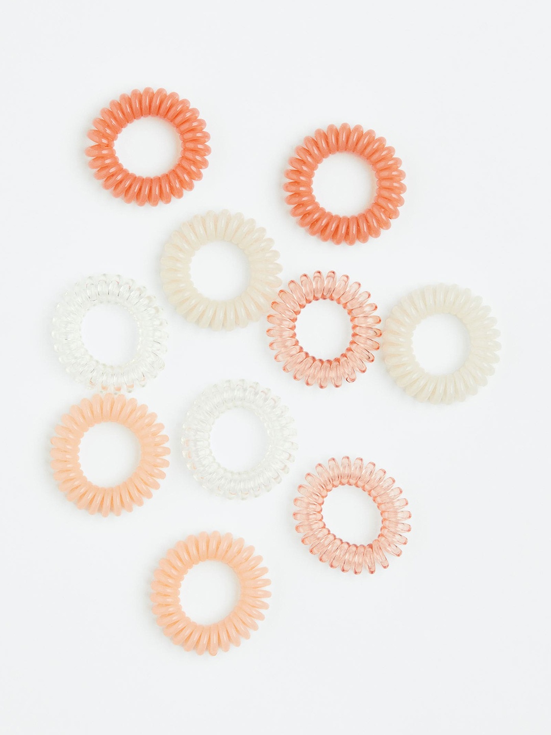 

H&M 10-Pack Spiral Hair Elastics, Pink