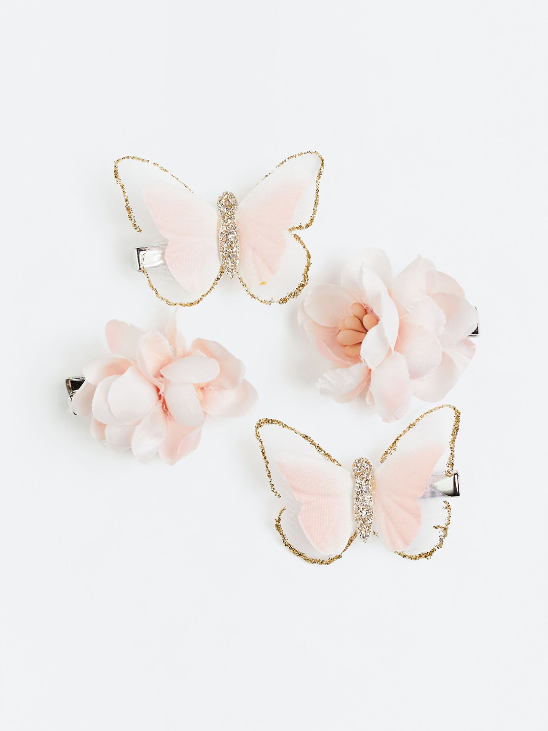 

H&M Girls 4-Pack Hair Clips, Pink