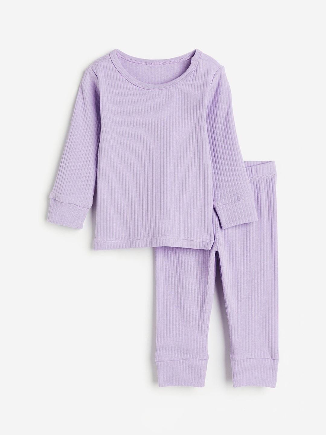 

H&M Girls Ribbed Cotton Set, Purple