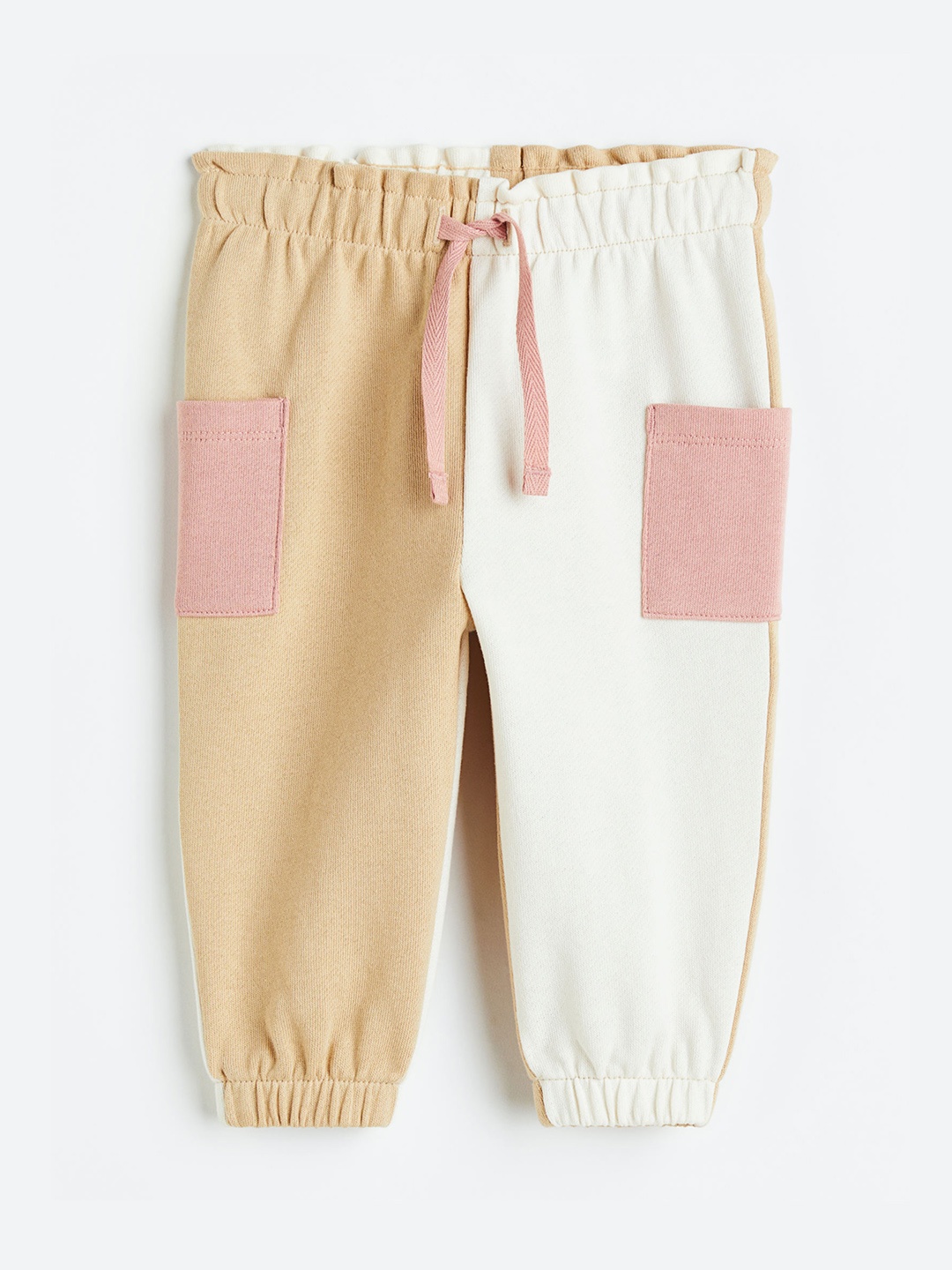 

H&M Girls Pure Cotton Joggers, Beige