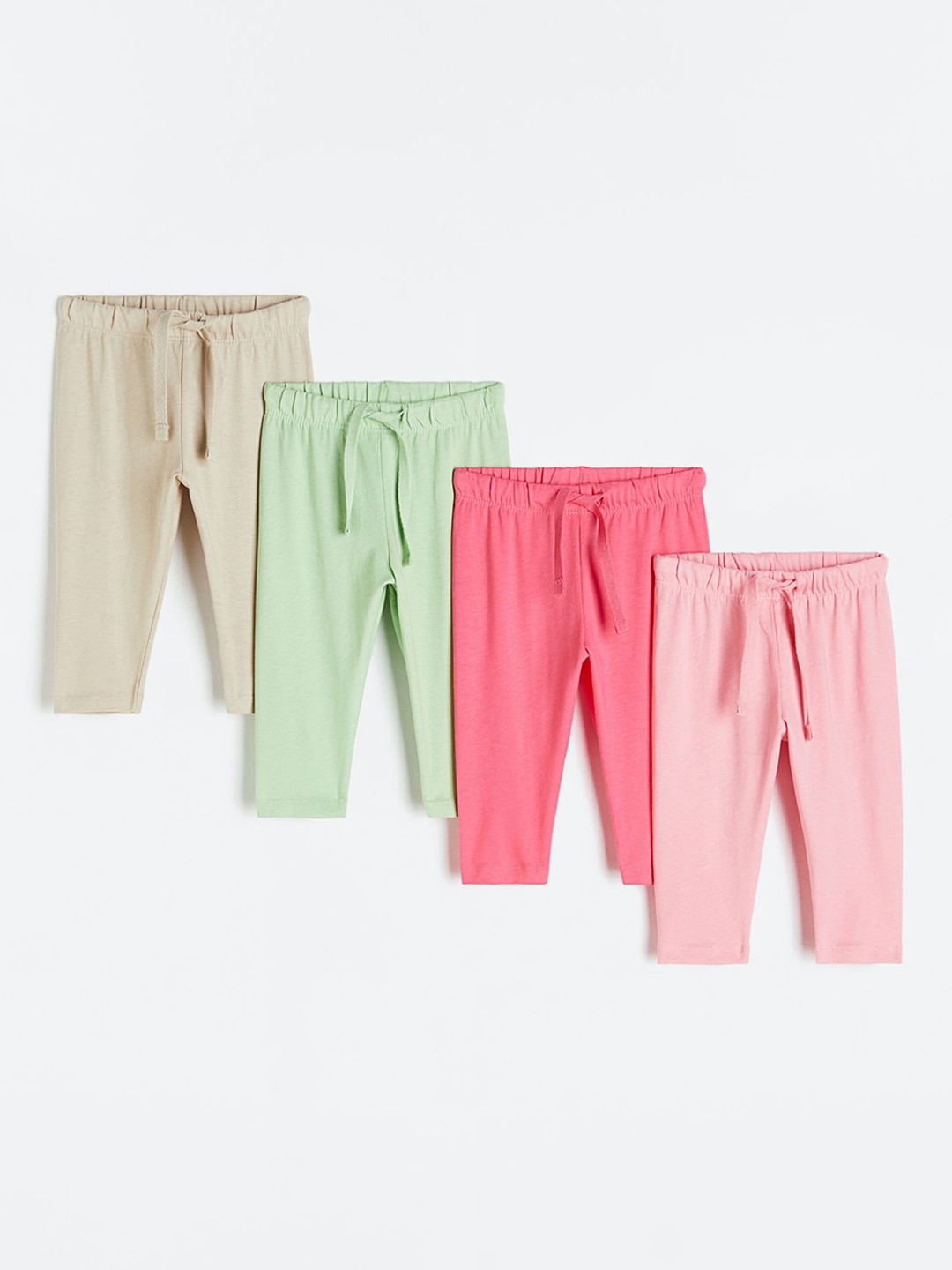 

H&M Infant Boys 4-Pack Pure Cotton Jersey Joggers, Beige