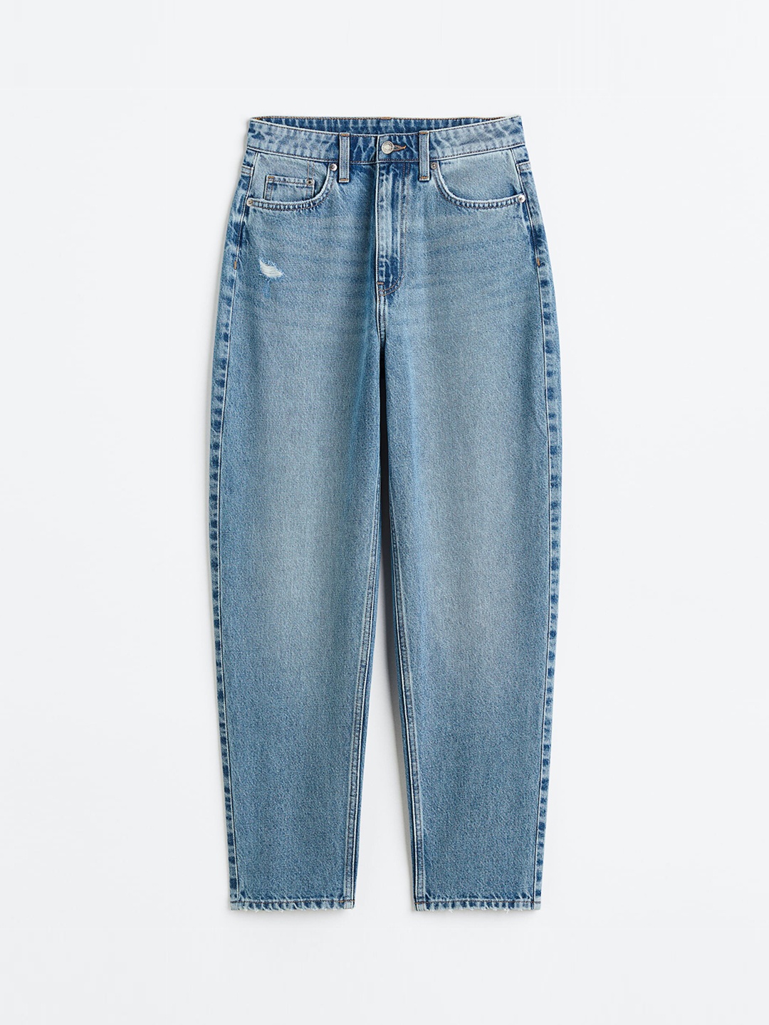 

H&M Women Mom Pure Cotton Loose Fit Ultra High Jeans, Blue
