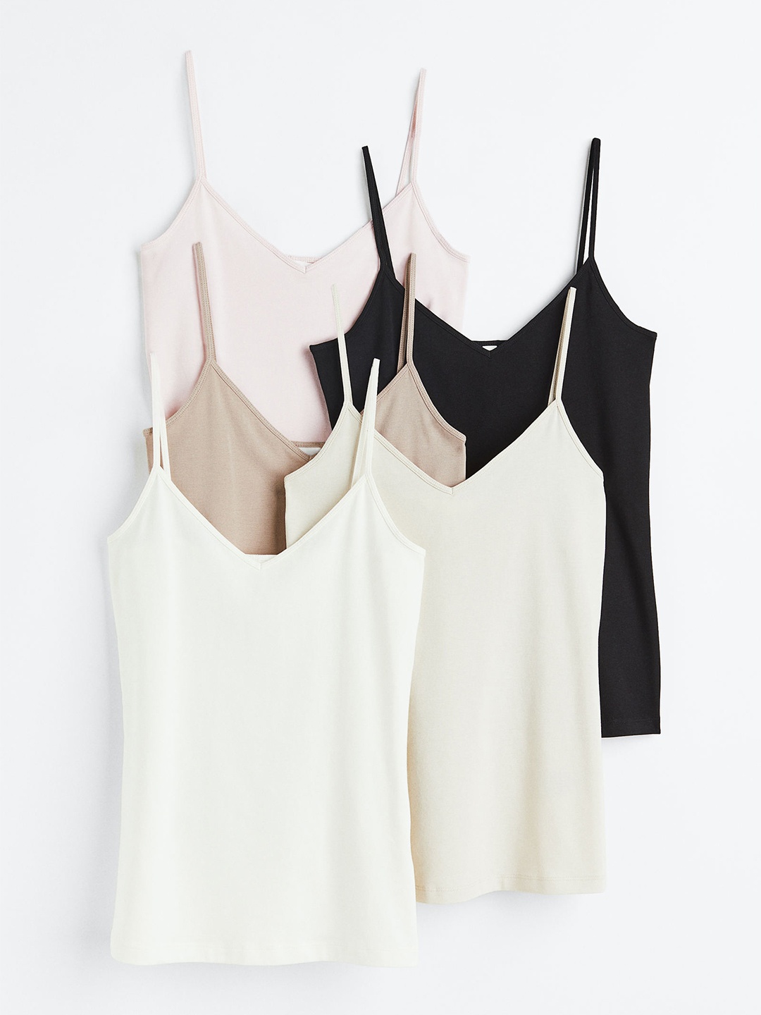 

H&M 5-Pack Strappy Tops, Beige