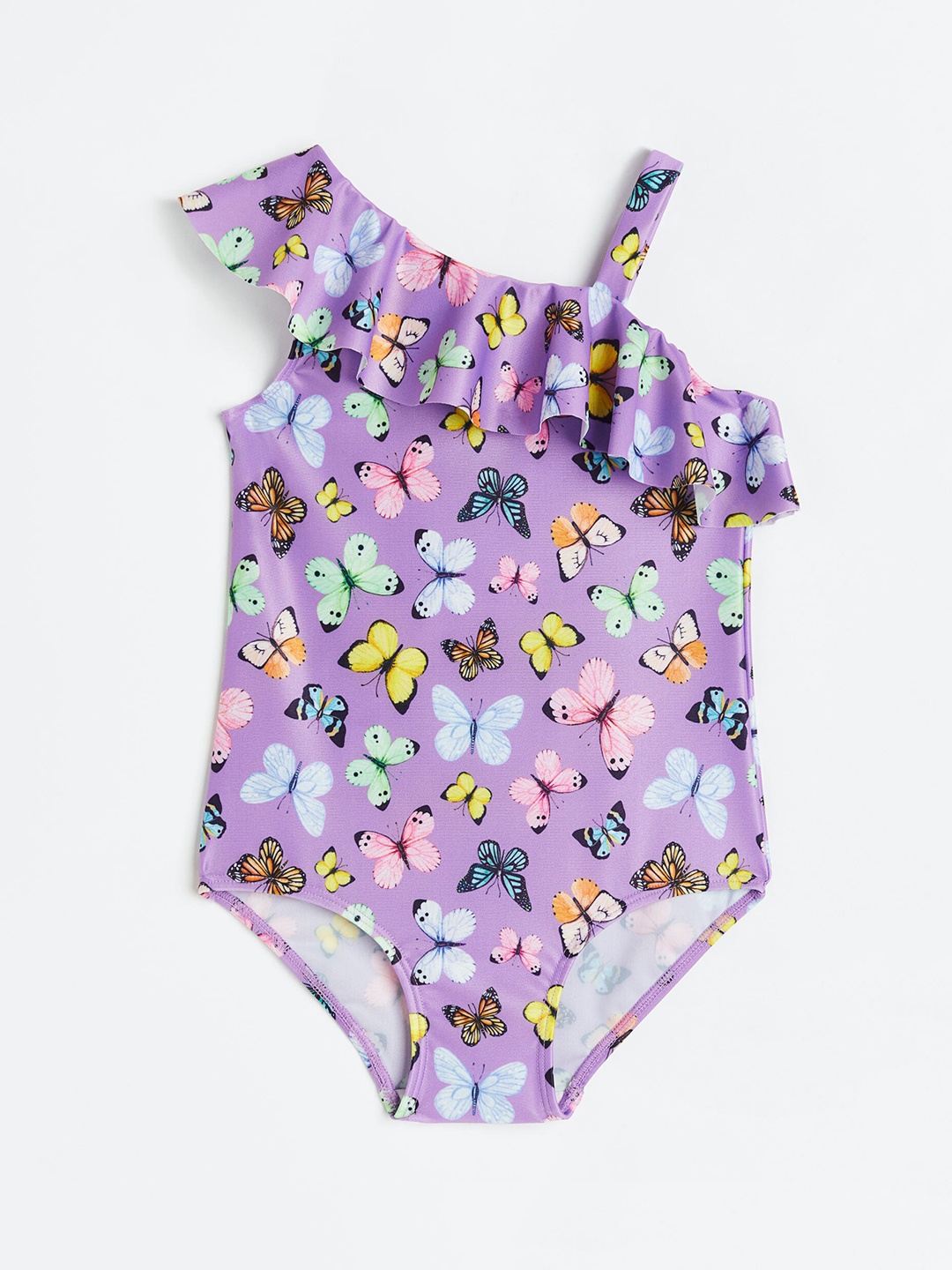 

H&M Girls One-Shoulder Swimsuit, Purple