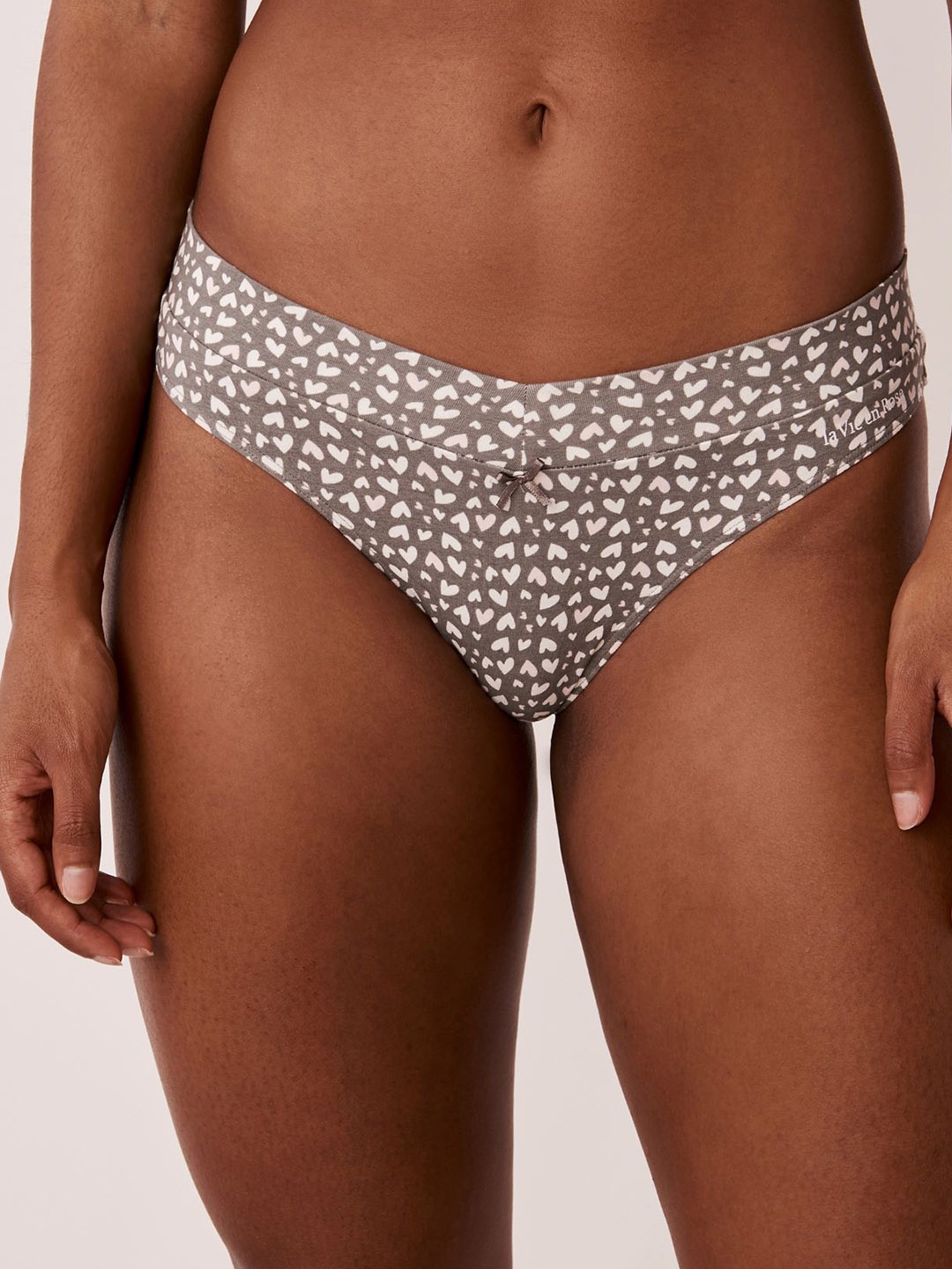 

La Vie en Rose Women Low Raise LVIP Tanga Thong Brief, Grey