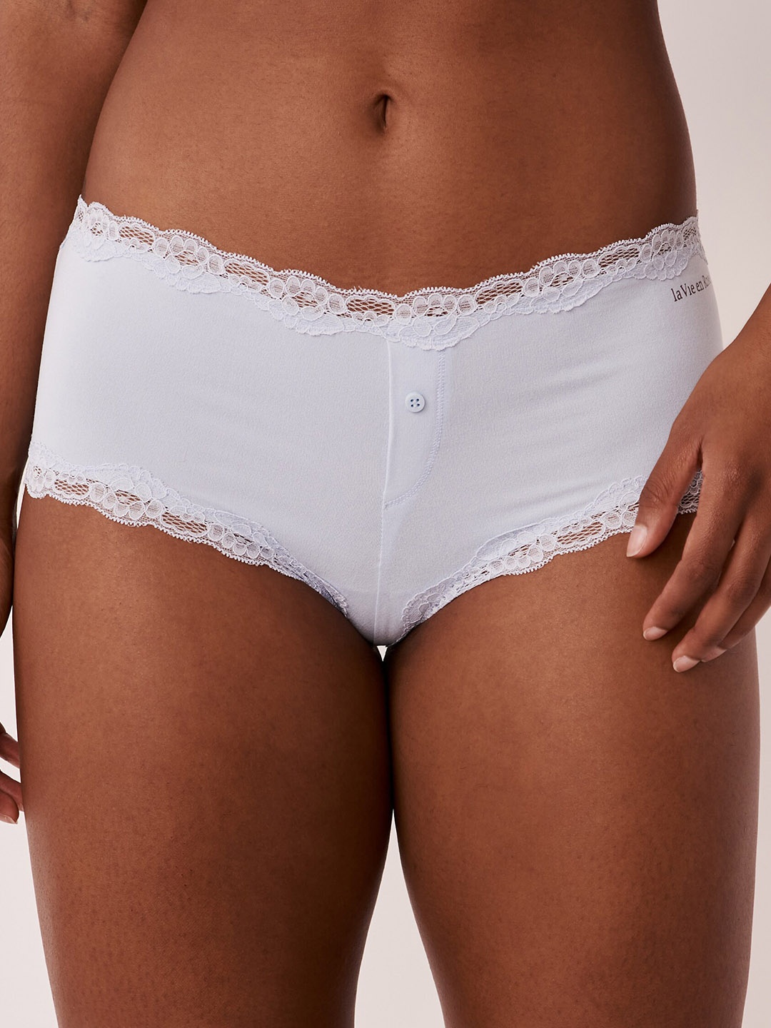

La Vie en Rose Women High Rise Boy Short Brief, White